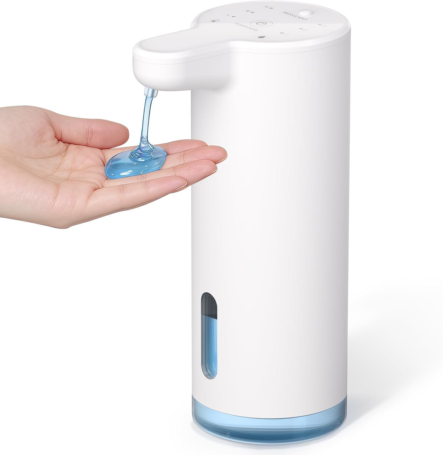 Seawah Automatic Soap Dispenser Touchless(Upgrade Auto & Manual Dual Modes),Quiet Design, Adjustable Volume, IPX7, Rechargeable, Thick & Thin Dish/Hand Soap Compatible for Bathroom & Kitchen