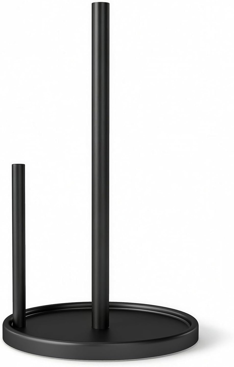Jesginboo Paper Towel Holder Countertop, Black Kitchen Paper Towels Holder, Paper Roll Holder with Weighted Base