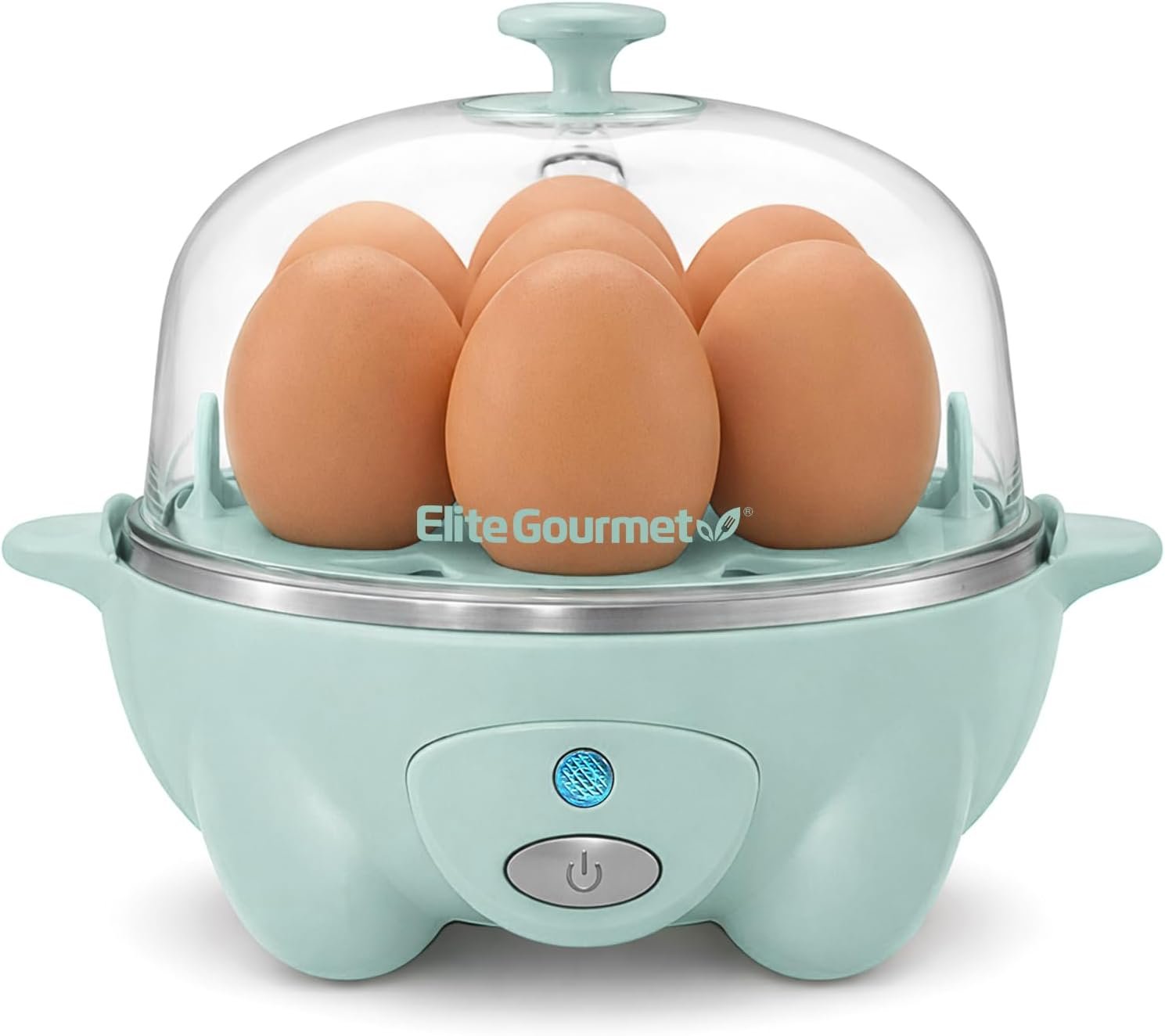Elite Gourmet Easy Electric 7-Egg Cooker, Poacher/Omelet Maker, BPA-Free | Cooks soft, medium, or hard-boiled eggs – also scrambles eggs – auto shut-off with buzzer alert