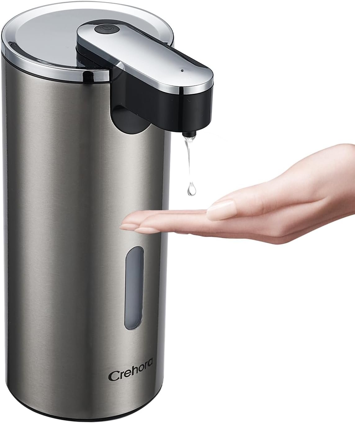 Automatic Liquid Soap Dispenser Touchless, Stainless Steel,12oz/340ml | Hand Soap Dispenser with 3-Level Adjustable,Battery Operated, Clog-Free,Water-Resistant for Bathroom, Kitchen and School
