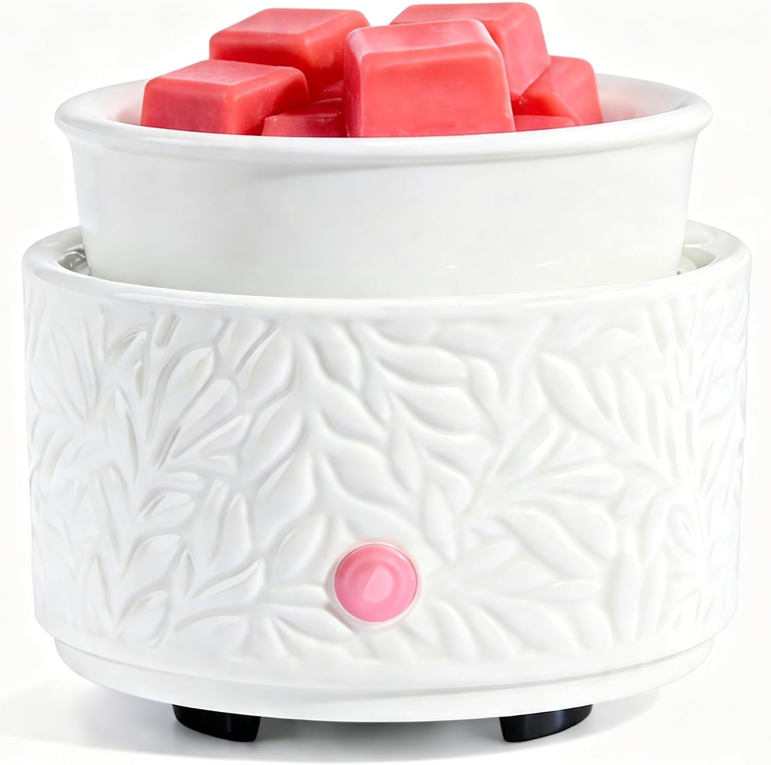 ElusiaKa Electric Wax Melt Warmer for Scented Wax Ceramic Wax Burner-White | Flameless 3 in 1 Wax Melter for Wax Cubes & Essential Oil, Fast Heating, Bedroom, Bathroom, Living Room Decor, Gift for Women