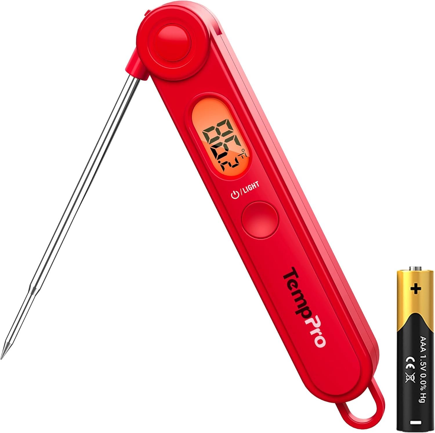 TempPro TempSwift Digital Meat Thermometer for Cooking | Instant Read Thermometer with Backlight, Kitchen Food Thermometer for Grill Smoker BBQ Oil Fry Candy (Previously ThermoPro)