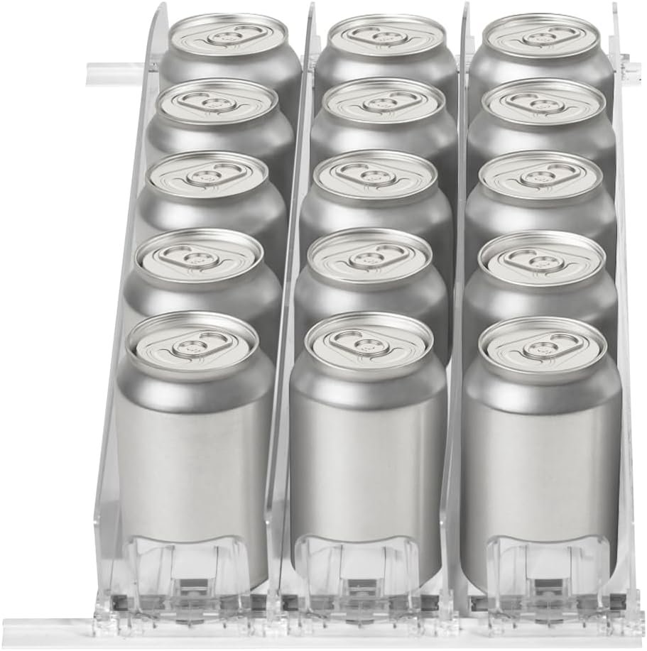 Trademark Innovations Canned Drink Dispenser for Fridge, Soda Can Organizer, Drink Storage for Refrigerator