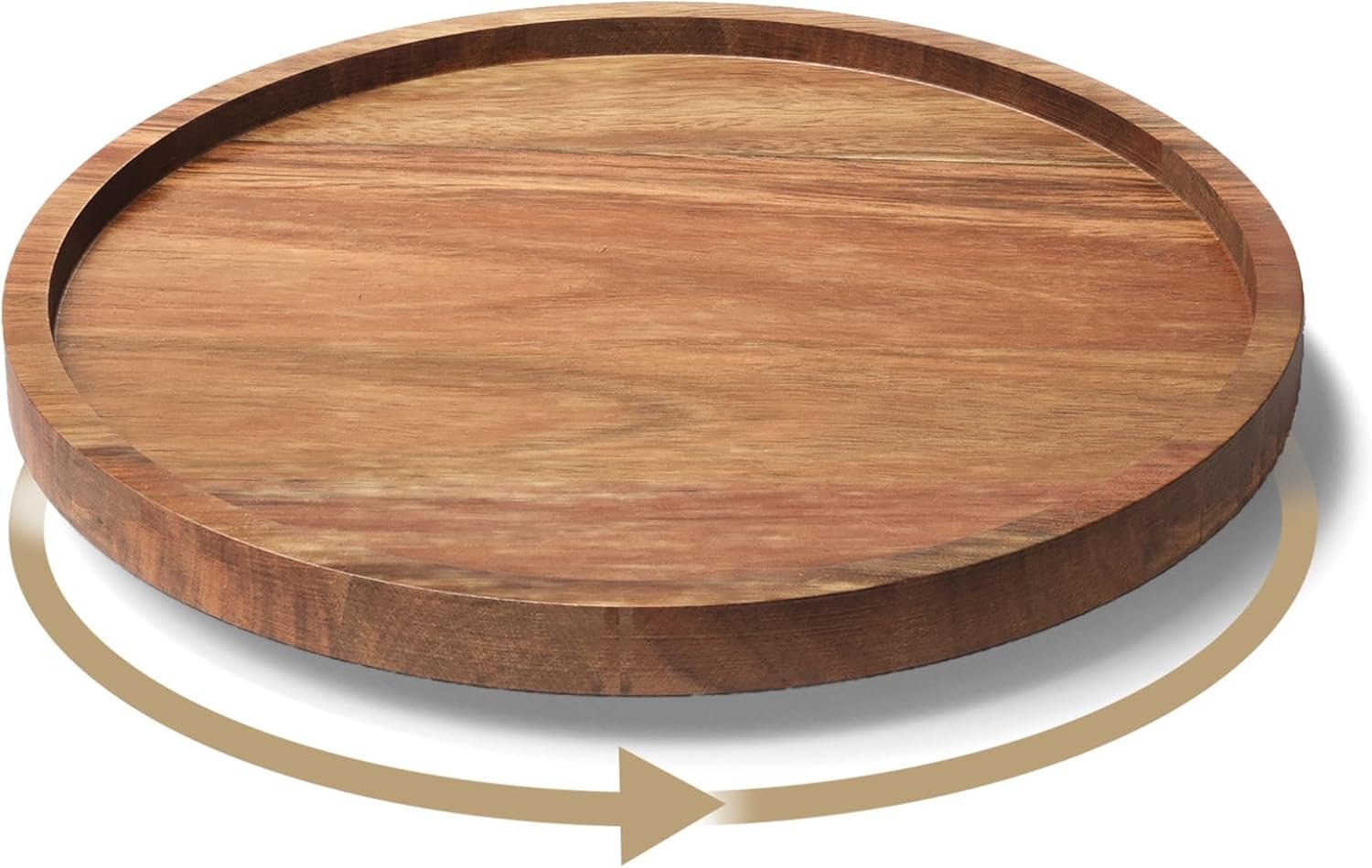 VERTORGAN Lazy Susan Bamboo Organizer for Kitchen,Cabinet(Small) | 360 Rotating Turntable,Spice Rack,Serving Tray,Pantry Vanity Organizer,Countertop Space-Saver