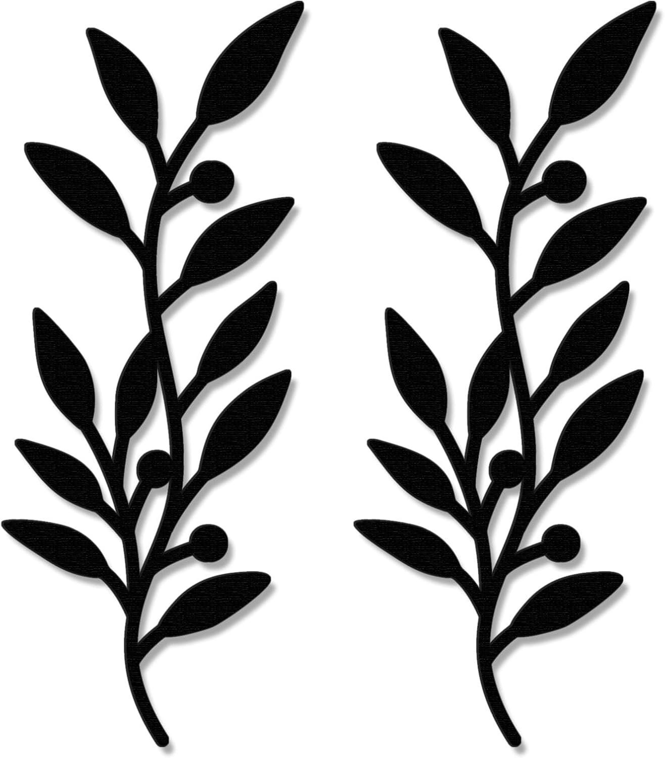 Zzbakress 2 Pieces Wooden Tree Leaf Wall Decor Branch Leaf Wall Art, Black