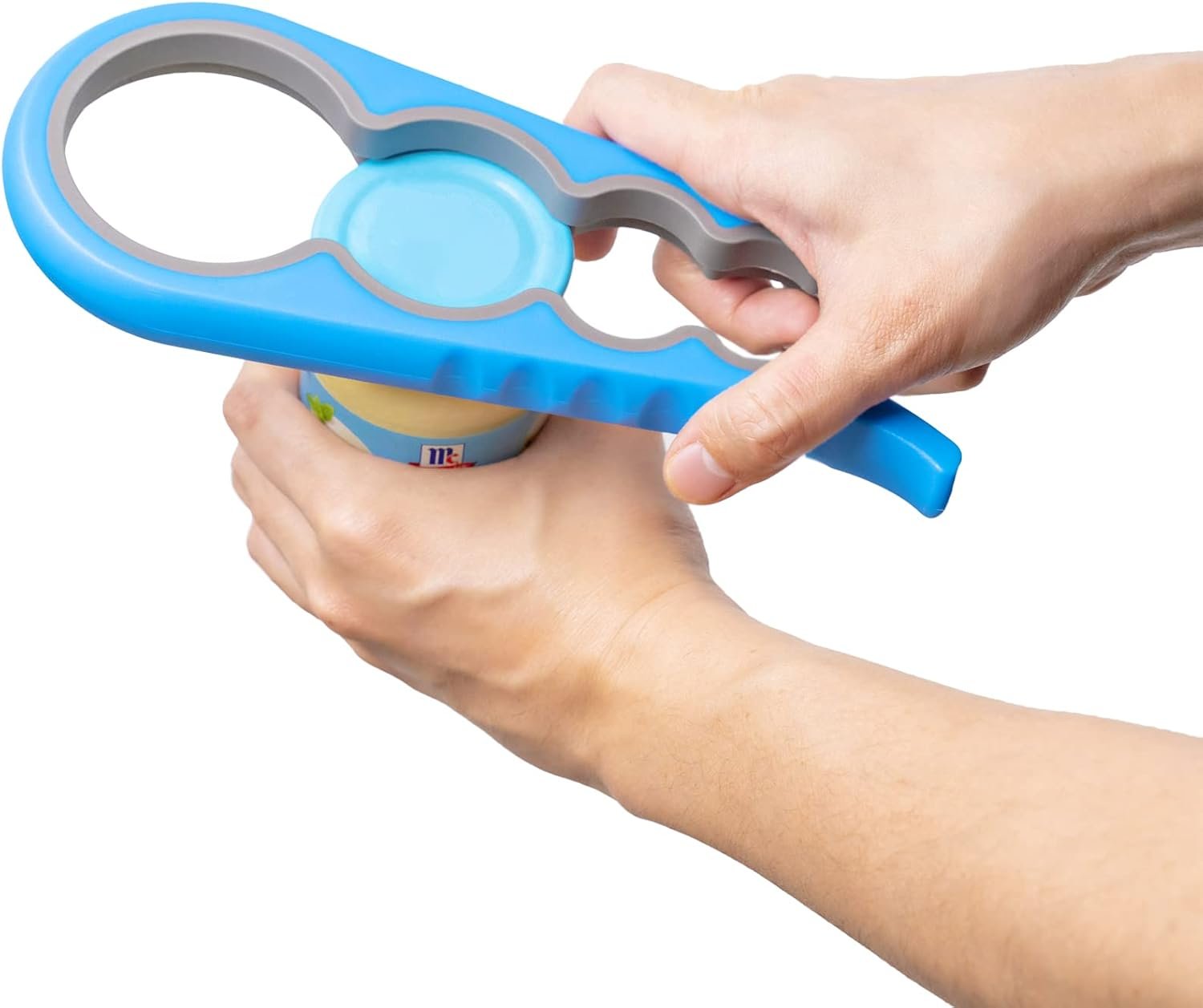 Bloss Jar Opener Bottle Opener for Seniors, Weak Hands and Arthritis, Blue | Anti-Slip Rubber Strip Inside,Eight Sizes of Circular Openings,Cap and Bottle Great Kitchen Gadgets,Useful Gifts for Elderly