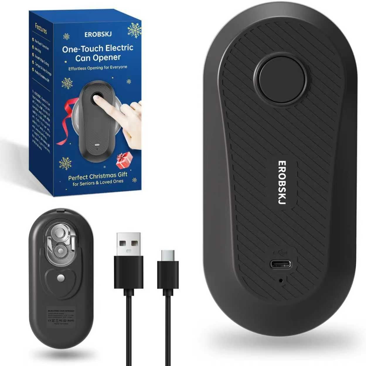 Auto Electric Can Opener, Rechargeable Can Openers for Seniors & Arthritis | One-Touch Rechargeable Battery Automatic Can Opener, Hands-Free, Smooth Edge, Compact, Cordless, Food-Safe Kitchen Gadgets