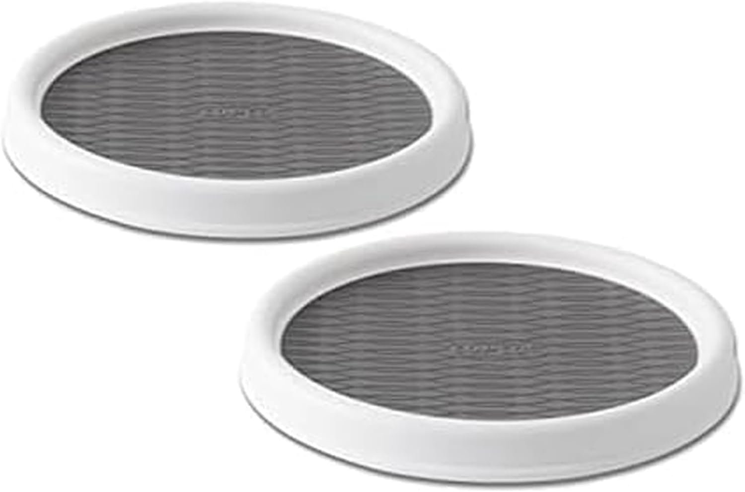 Copco Lazy Susan Turntable Organizer Set of 2, 9 Inch Rotating Cabinet and Pantry Storage, Nonslip Surface with Outer Rim, Wipe Clean