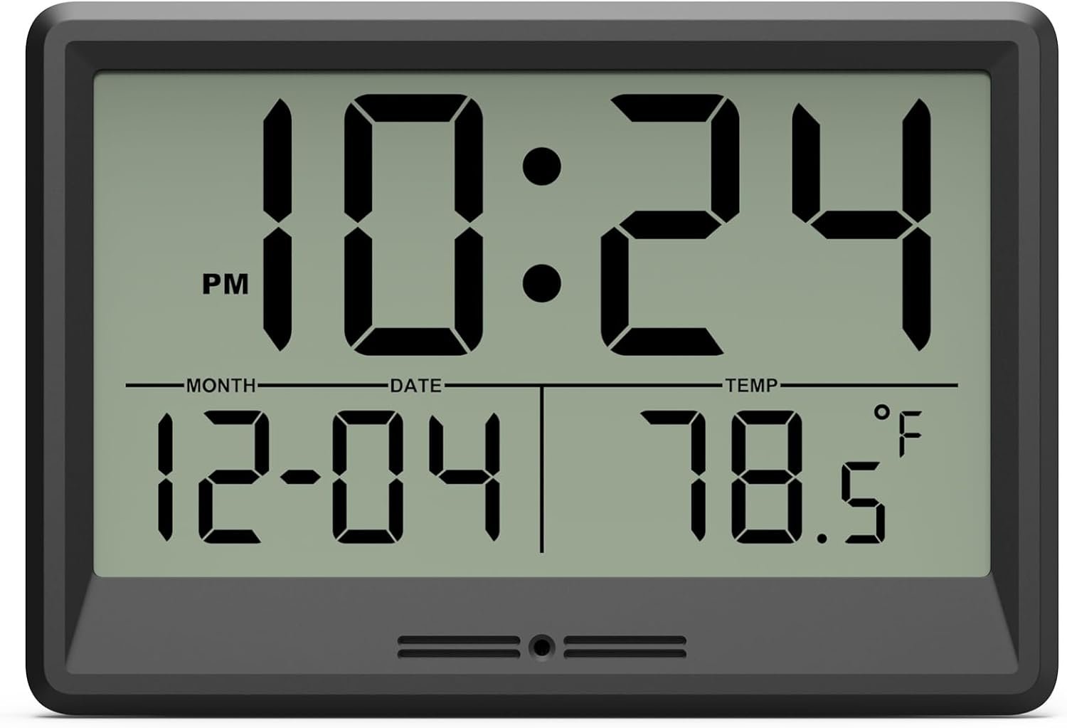 Digital Wall Clock Battery Operated, 8 Inch Small Wall Clock with Large Display, Temperature and Date | Simple Desk Clock | Silent Wall Mount Digital Clock for Bedroom, Kitchen, Living Room, Office