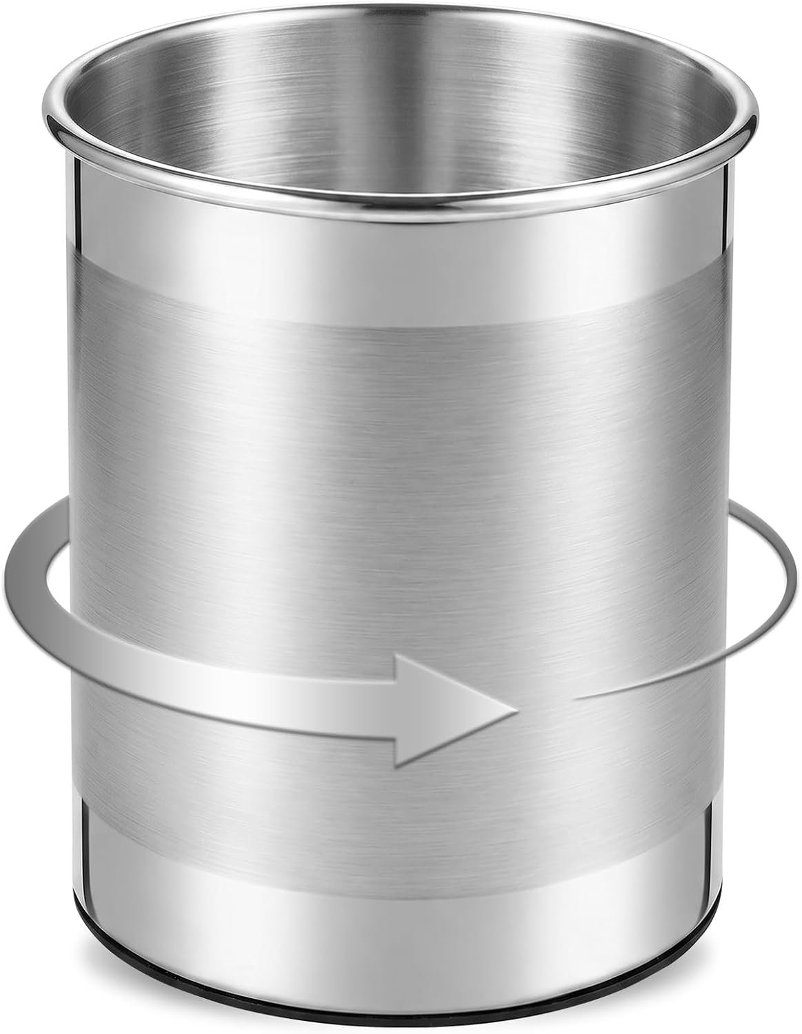 360° Rotating Stainless Steel Utensil Holder, Extra Large | Smooth 360° Spin, Large Capacity, For Spatulas Silverware Tools, Countertop Kitchen Organizer & Decor