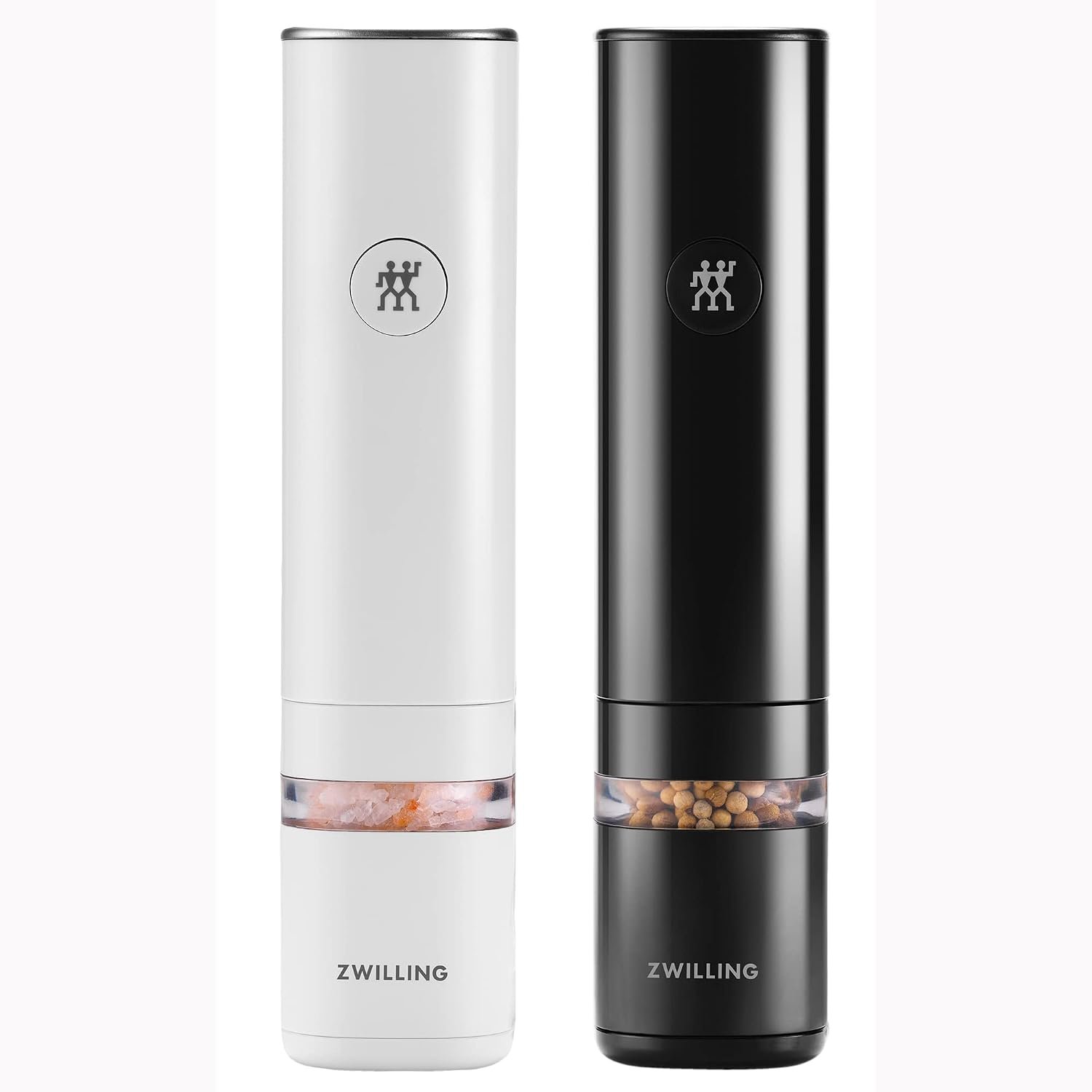 Zwilling Enfinigy 2-Pc Electric Salt/Pepper Mill Set | Precision Electric Grinding at the Table. Cordless, Easy to Refill, Consistent with Every Use.