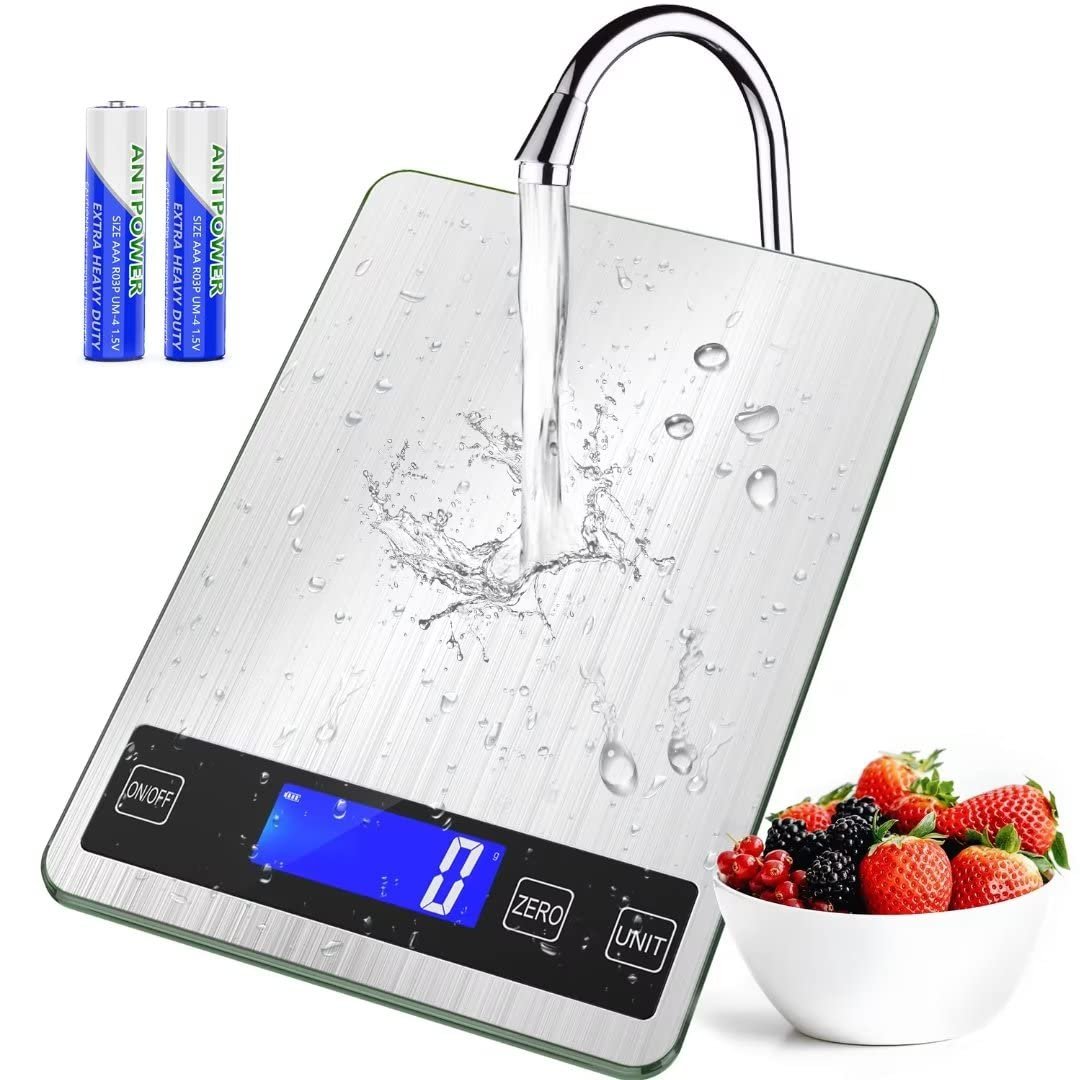 BACK KTCL”Cooking Master’ 22lb Digital Kitchen Food Scale | Measures in Grams and Ounces for Weight Cooking Baking,1g/0.1oz Precise Graduation,Stainless Steel and Tempered Glass