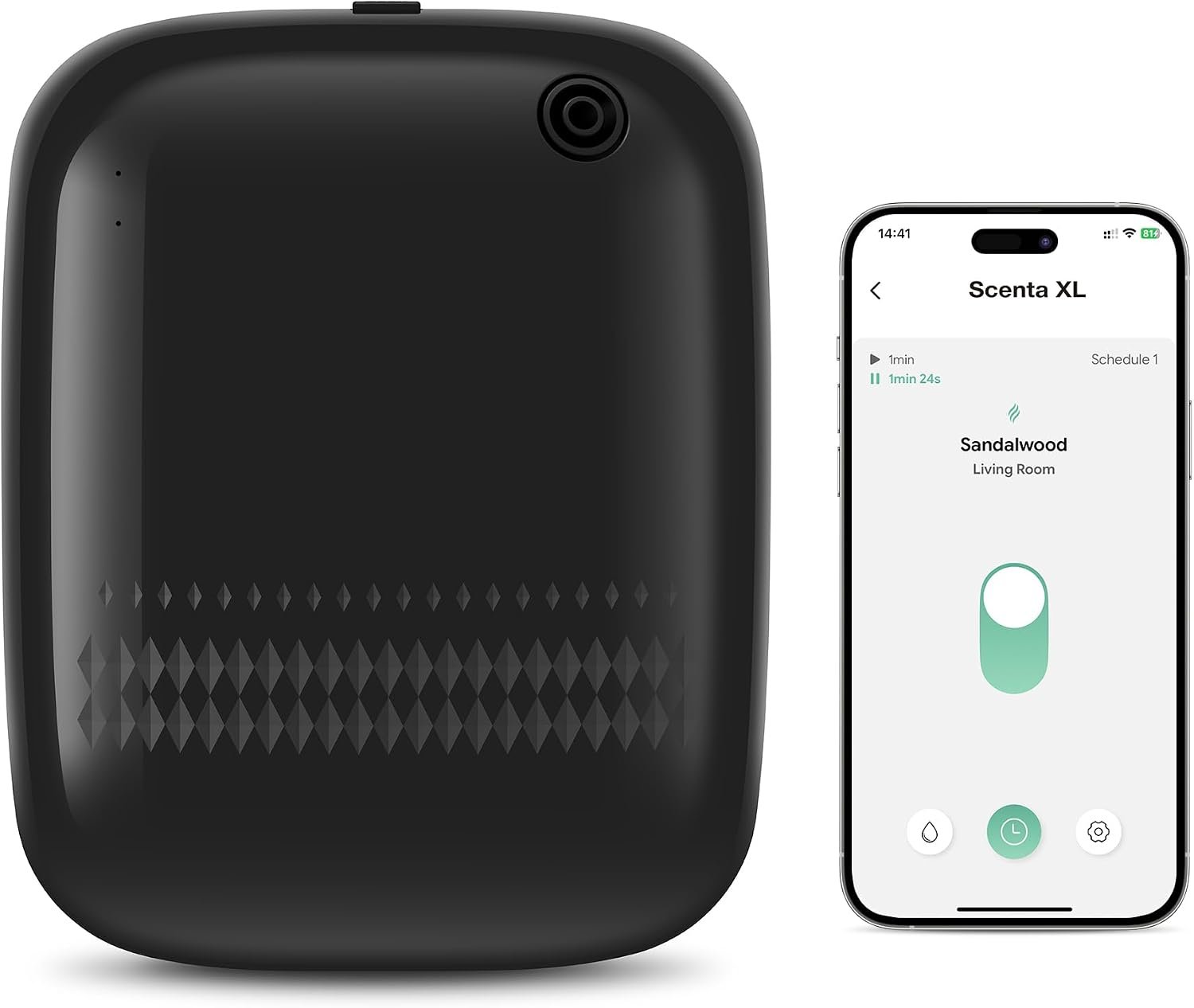Airversa ANW Smart Waterless Essential Oil Diffuser for Large Room, Black | Up to 2000 sq ft, App Control, Cold Air, 400mL, DC-12V/1A Plug in Wall, Smart Scent Air Machine, for Home & Commercial Spaces