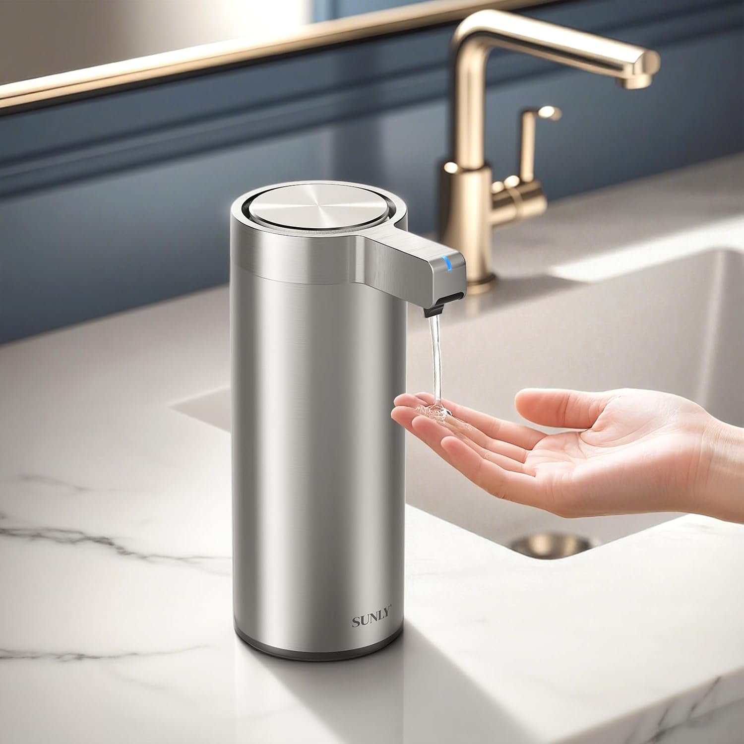 Touchless Automatic Soap Dispenser – Clog-Free Pump, 0.2s Fast Sensor, USB-C Rechargeable, Smudge-Resistant Stainless Steel, for Kitchen & Bathroom Soap Dispenser