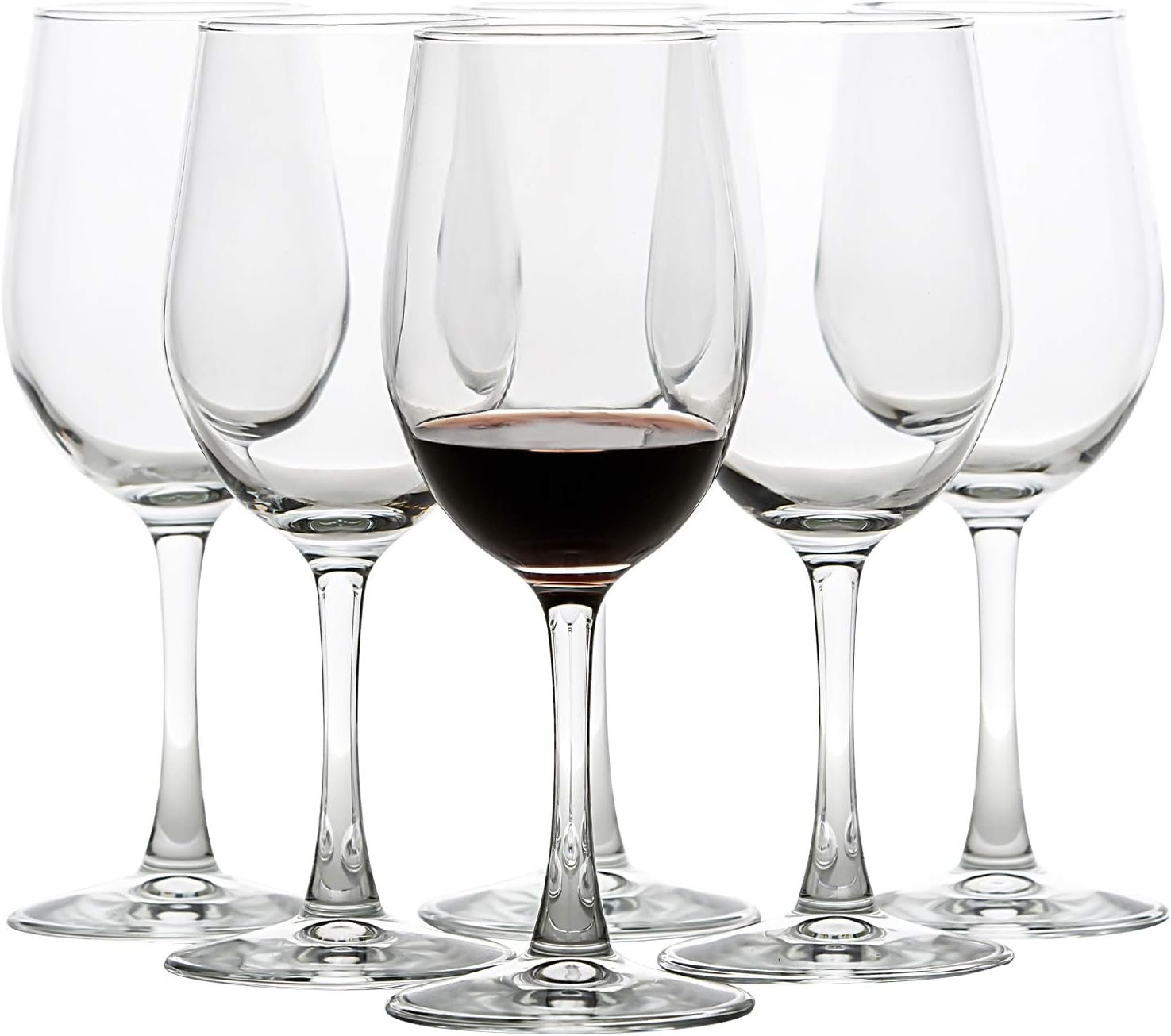 UMI UMIZILI 12 Ounce – Set of 6, All-Purpose Classic Durable Red/White Wine Glasses