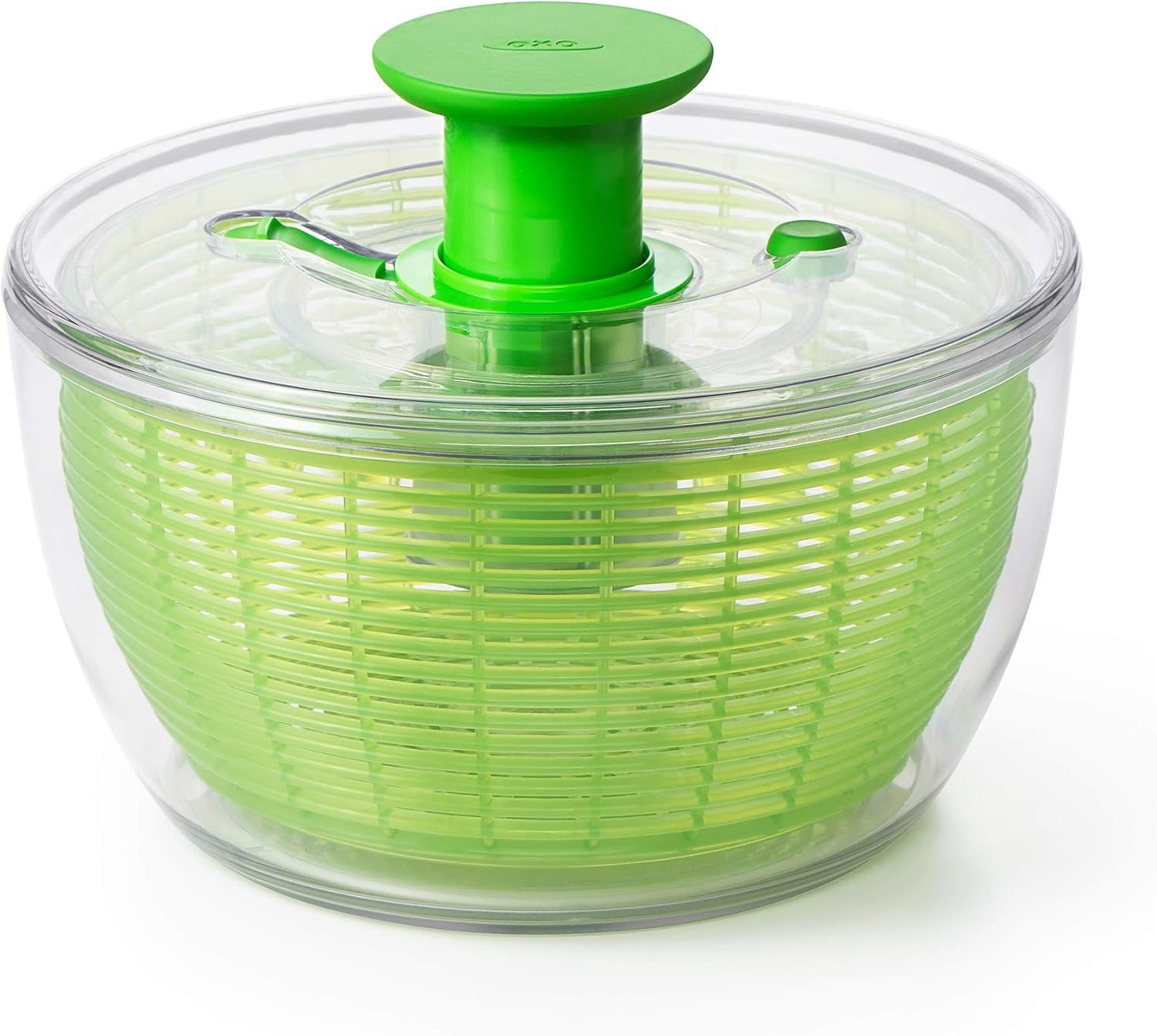 OXO Good Grips Salad Spinner – Large, Green Lettuce & Fruit Washer, BPA-Free, Easy One-Hand Pump