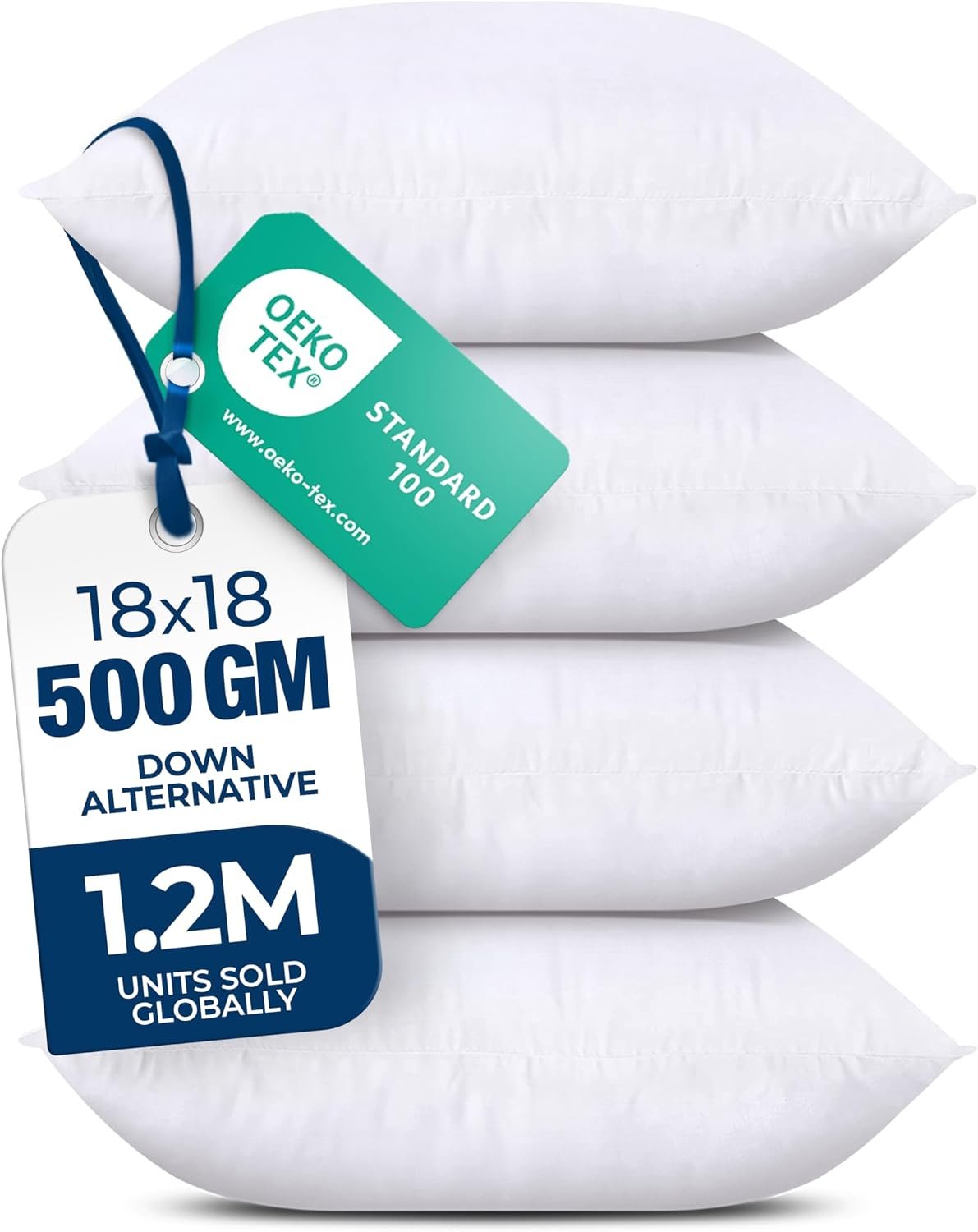 Utopia Bedding Throw Pillows, Decorative 18×18 Pillow Inserts, Set of 4