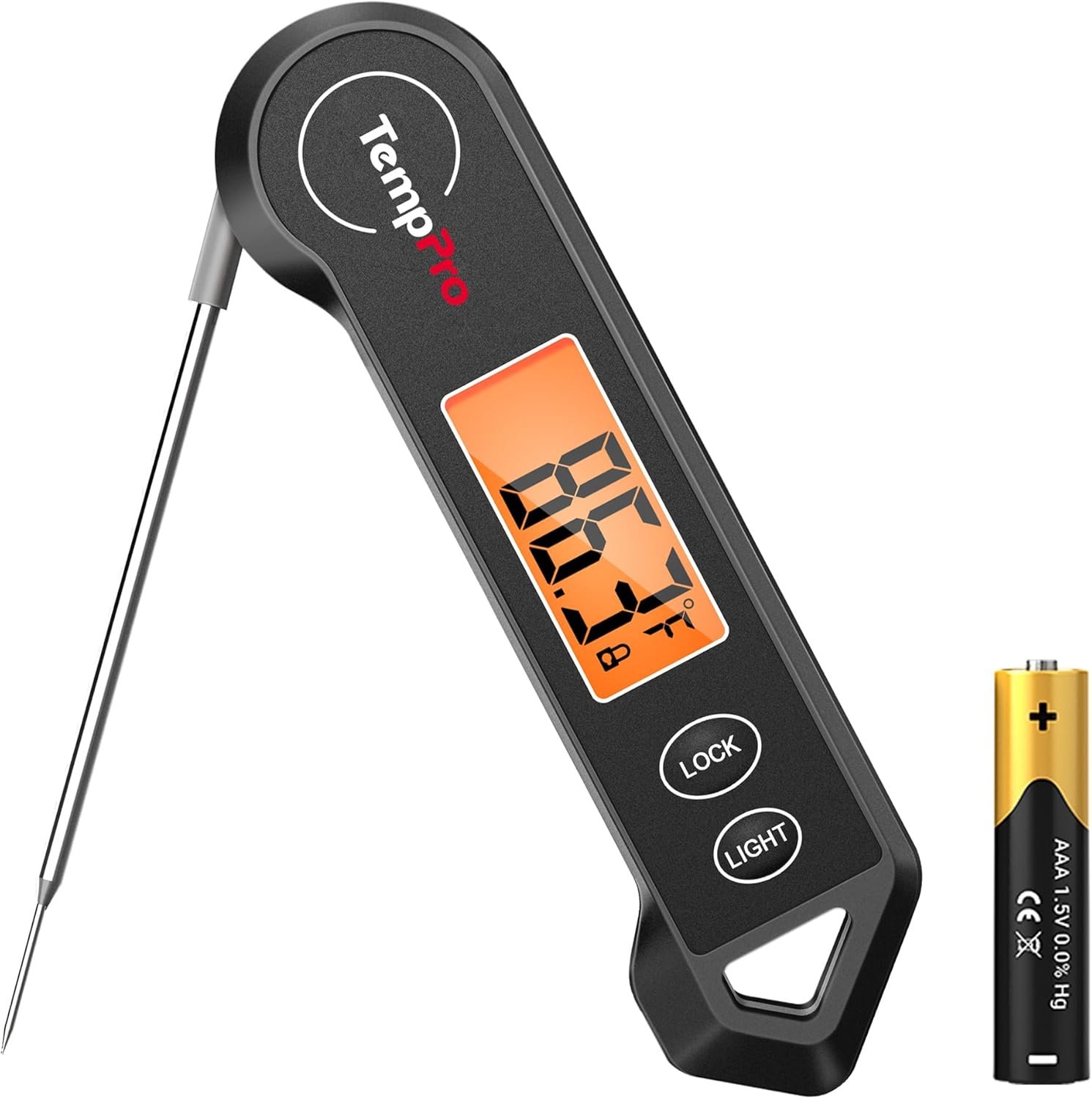 TempPro TP19H Waterproof Digital Meat Thermometer | Ambidextrous Backlit & Motion Sensing, Cooking Food Thermometer for BBQ Grill Smoker Oil Fry Candy Thermometer