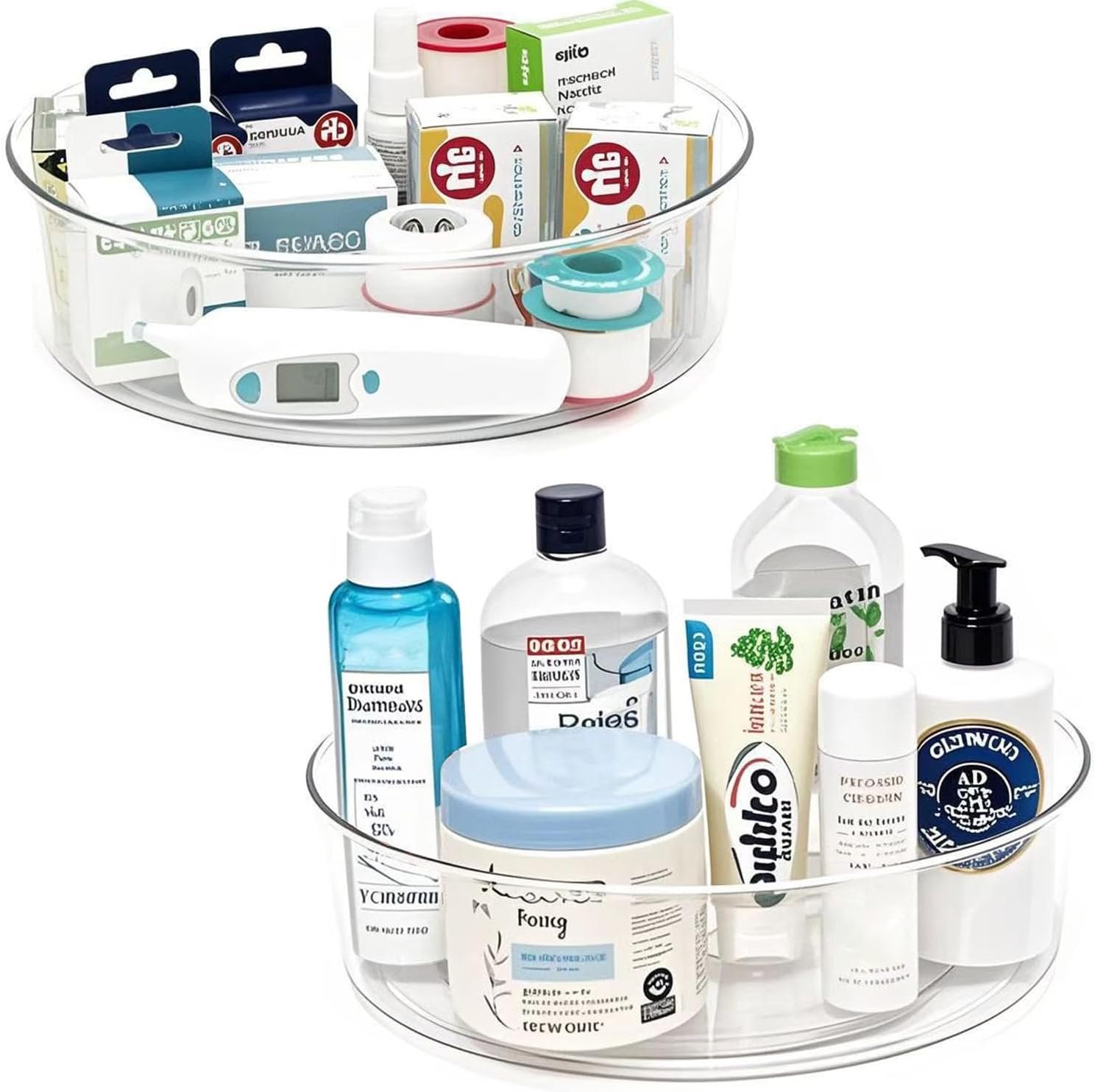 2 Pack Lazy Susan 11.5″ Inch Turntable Organizer Organization Storage Container Bins Spice Rack Cabinet Rotating Condiment for Pantry Countertop Kitchen Vanity Bathroom Jewelry Holder Clear | Pantry Organizers and Storage Container Bins Spice Rack Cabinet Condiment for Countertop Kitchen Fridge Bathroom Holder Clear