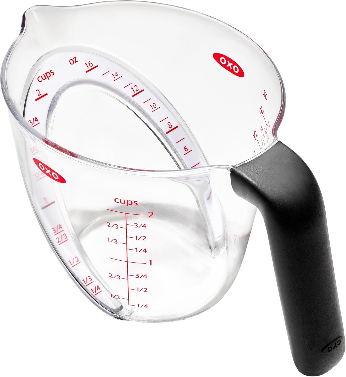 OXO Good Grips Angled Measuring Cup with Measurement Markings, 2 Cup | Angled Interior Markings to Read from Above, Liquid Measuring Cup, use for Baking and Cooking, Non-Slip Handle