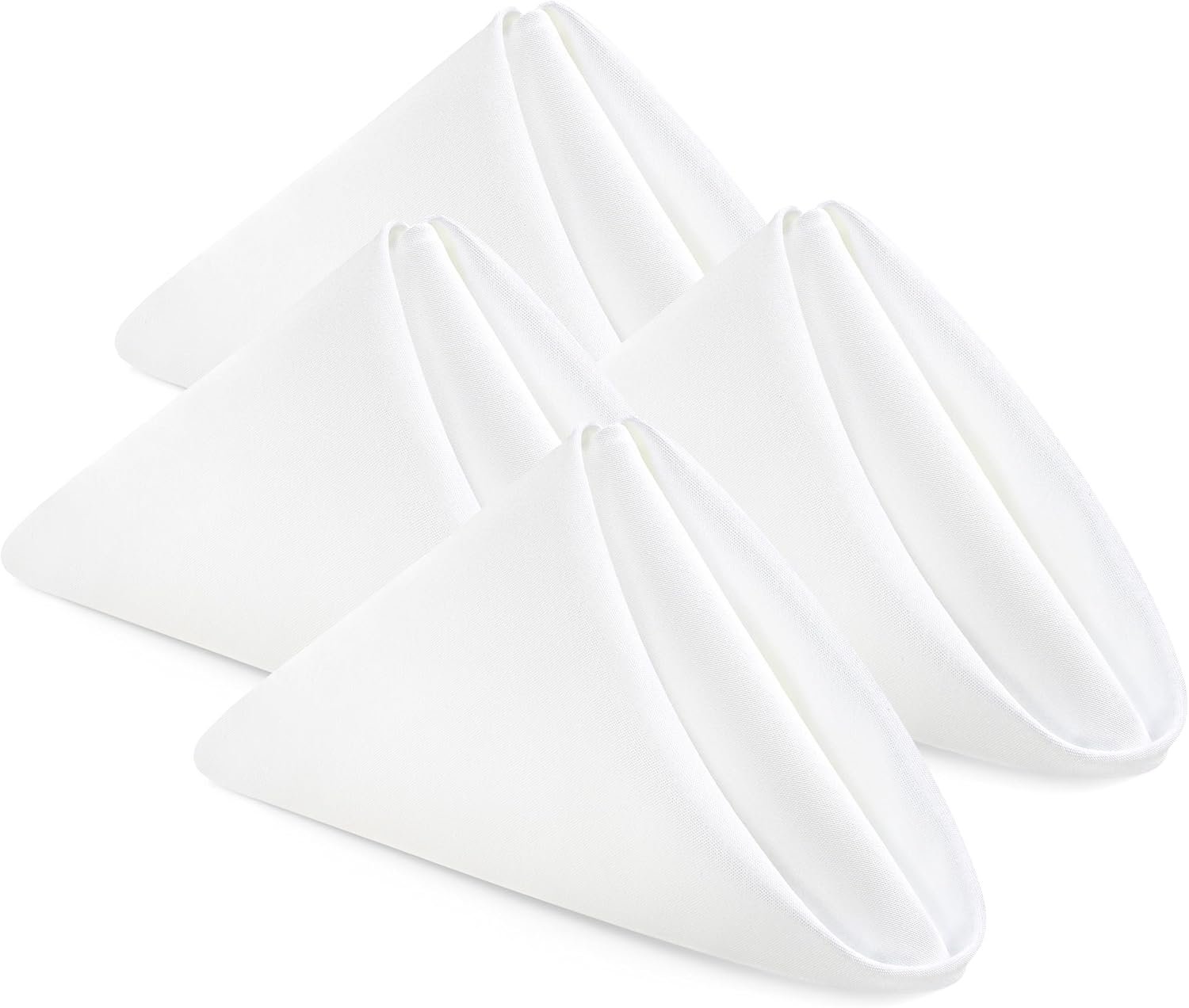 Utopia Home [24 Pack, White] Cloth Napkins 17×17 Inches, 100% Polyester | Hemmed Edges, Washable and Reusable Ideal for Parties, Weddings and Dinners