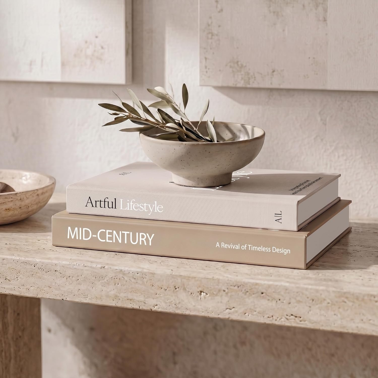 Aesthetic Decorative Books Set of 2 – Stylish Boxes for Coffee Table Decor | Stylish Modern Home Decoration for Your Bookshelf or Mantel, Faux/fake Books Doubles as Photo Storage or Keepsake Box