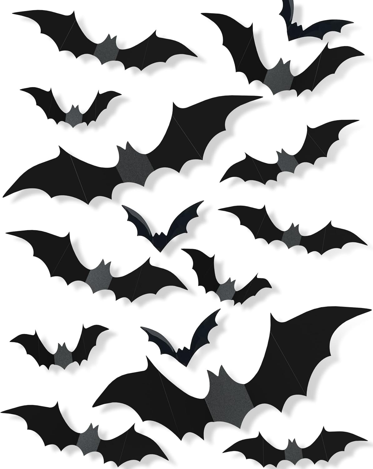 120 Pcs 3D Halloween Decorations Bats Decor,5 Sizes Bats Wall Decor Indoor | Scary Bat Stickers, Halloween Decorations for Bedroom Bathroom, Door Wall Party Decorations