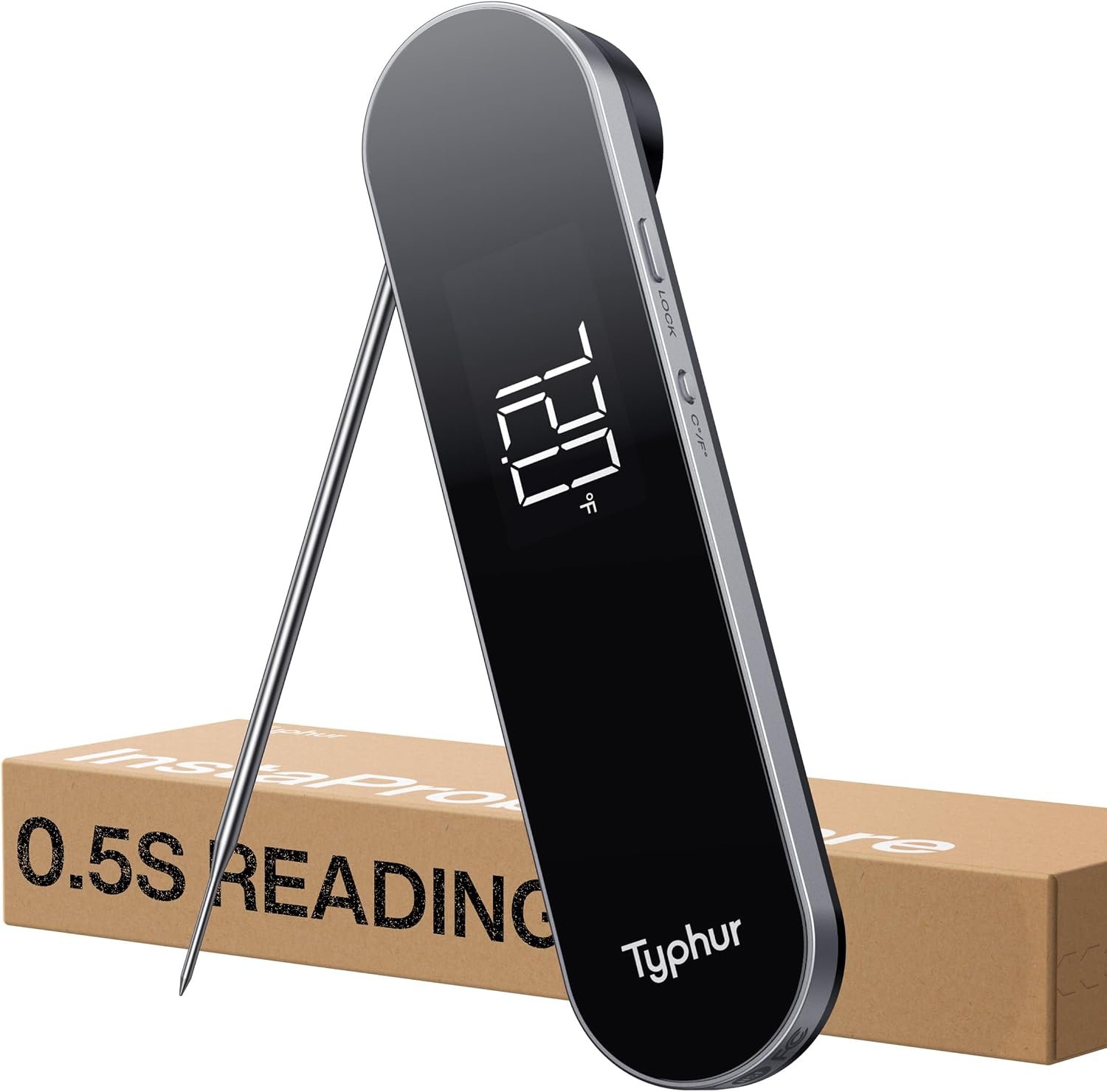 Typhur InstaProbe Core 0.5 Second Instant Read Meat Thermometer Digital | Readable Display in Sunlight | NIST Certified ±0.5°F Accuracy| IP67 Waterproof | Grill, BBQ, Cooking, Smoker, Brewing