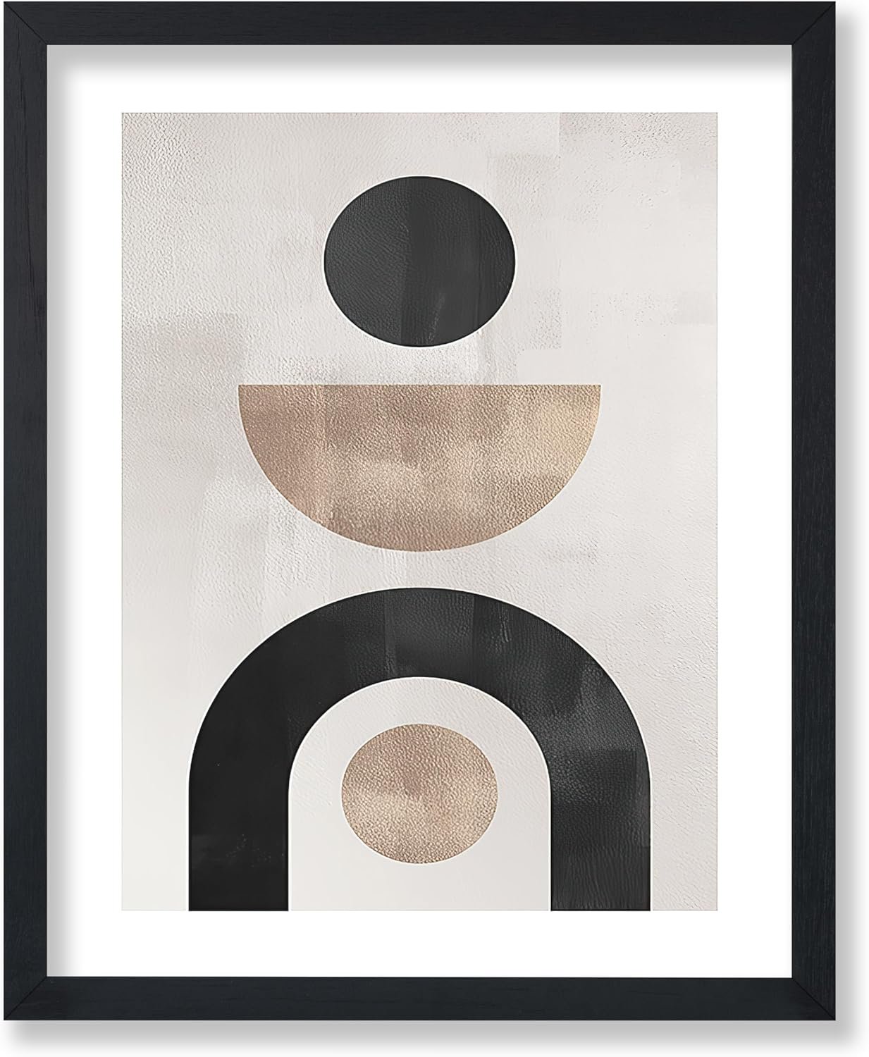 Poster Master Vintage Minimalist Poster – Retro Abstract Print – Geometric Shapes, Black & Beige Circles, Aesthetic – 8×10 UNFRAMED Wall Art – Gift for Artist, Friend – Wall Decor for Home, Office
