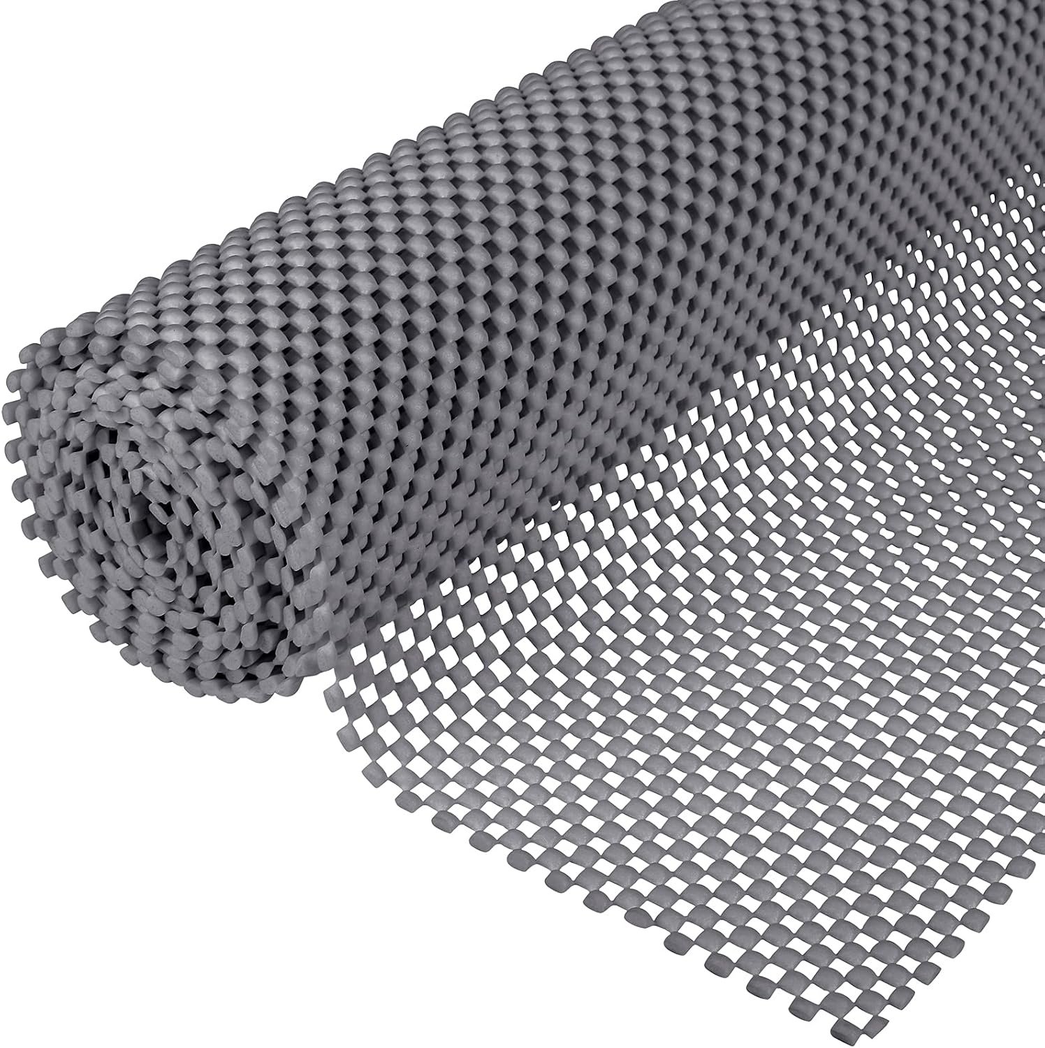 Non-Slip Mat Area Rug Pad Anti Slip Gripper Roll Rubber Matting Waterproof Floor Mat PVC Shelf Drawer Liner for Home, Office, Cars, Caravans (Gray, 30 x 200 cm)