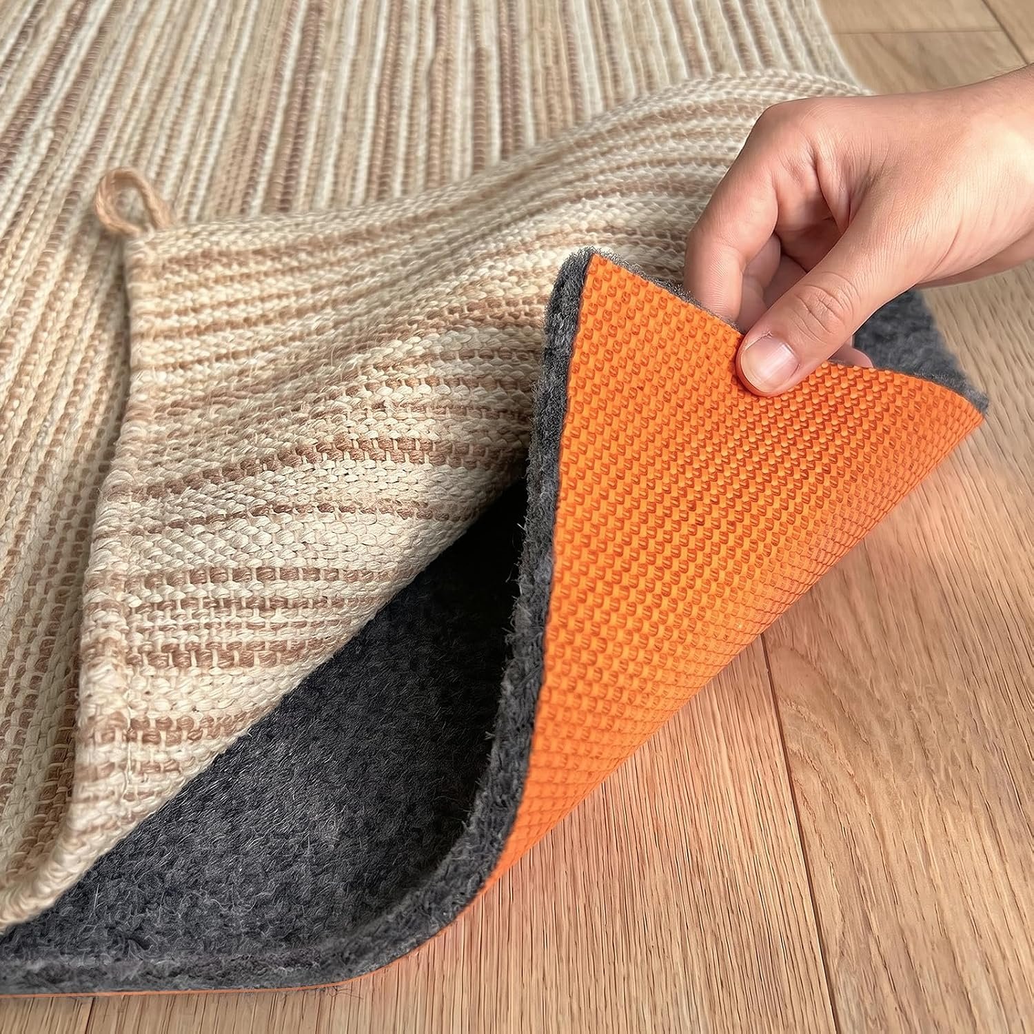 3 x 5 Ft Rug Pad Non-Slip, 1/4″ Thick, Rug Gripper for Hardwood Floors, Felt and Natural Rubber Backing, Dual Surface, Cushioned Pads, Keep Carpets in Place, Protective Padding Under Area Rugs