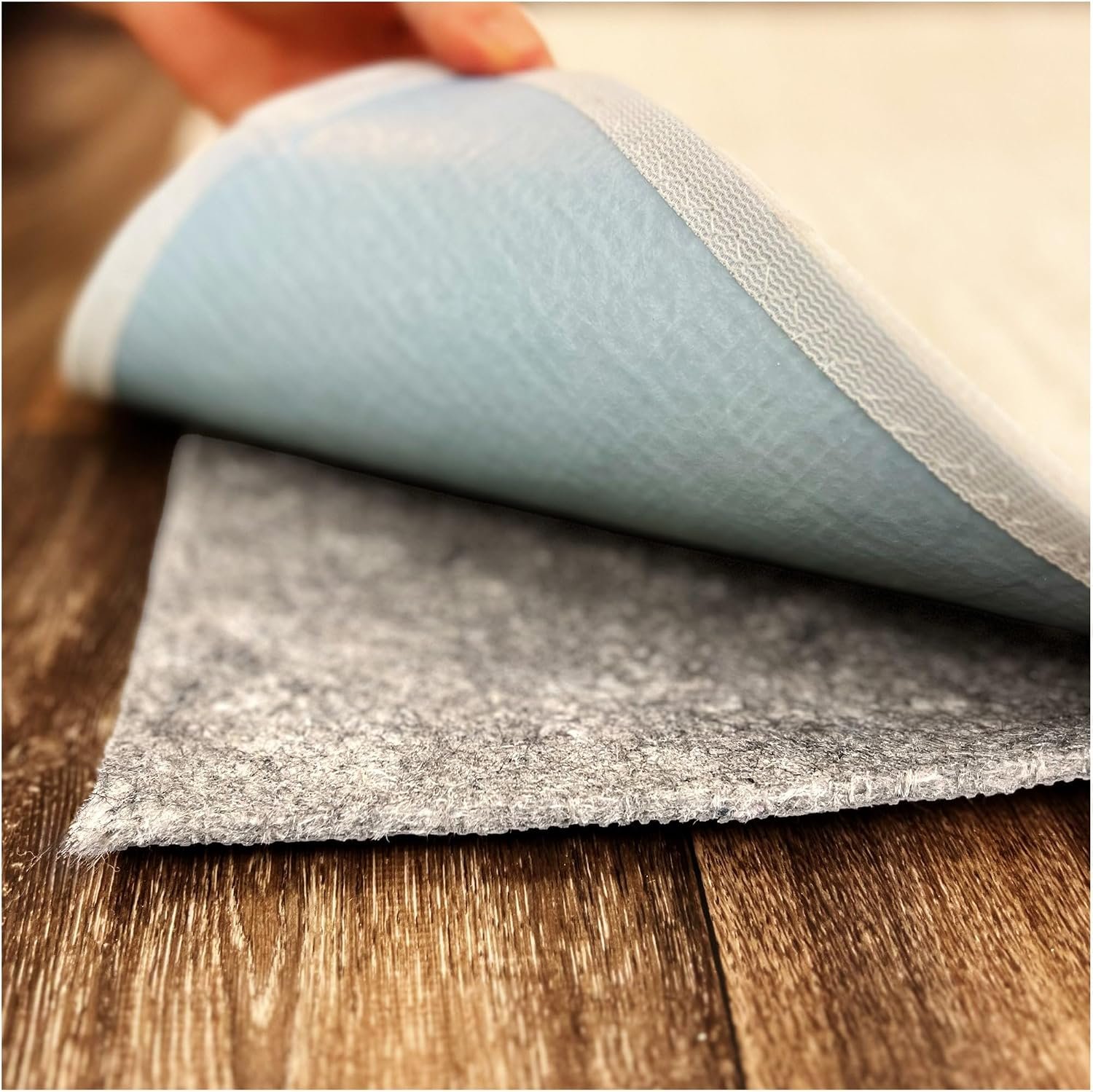 3′ x 15′ Non-Slip Rug Pad Gripper – 1/4″ Thick Felt & Rubber Duo-Lock – Safe for All Floors & Hardwoods – Protects Floors, Keeps Rugs Flat