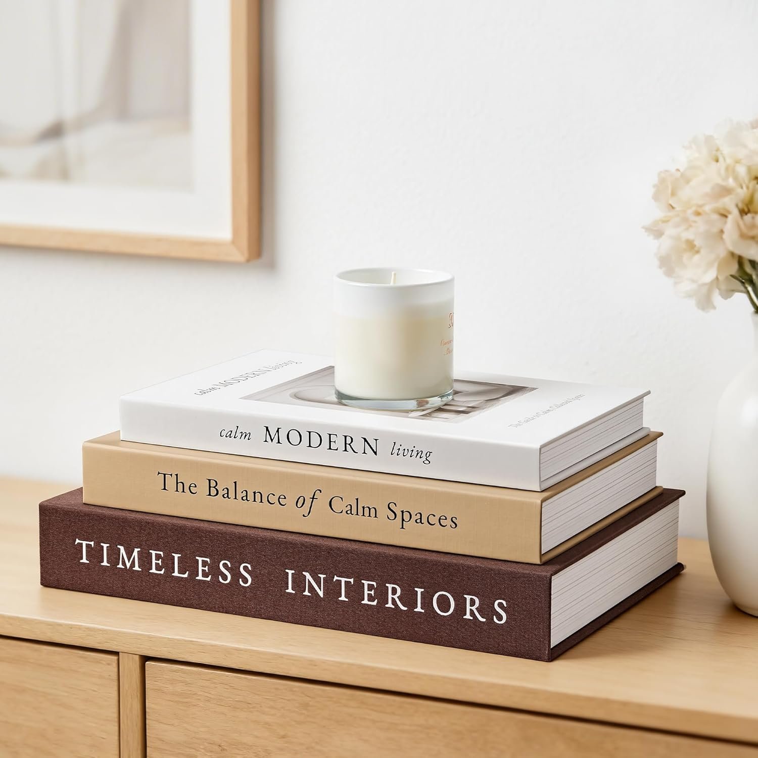 JARLINK Decorative Books, Set of 3 Stackable Fake Book Storage Boxes, Brown | Modern Home Decoration with Hidden Storage Room for Photos & Keepsakes, Styling Decor for Coffee Tables, Shelves, & Mantels.
