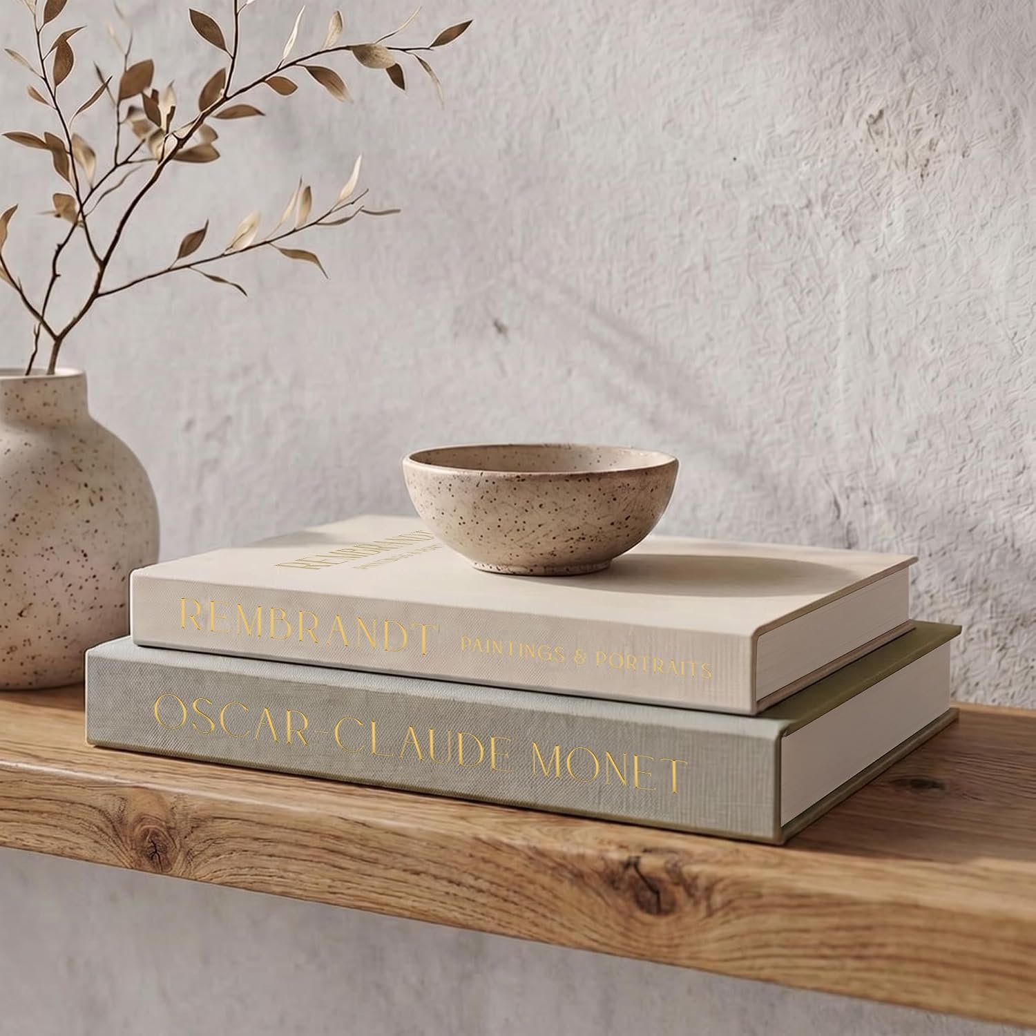 ZICOTO Set of 2 Beautiful Decorative Linen Books – Aesthetic Faux/Fake Books for Modern Home Decoration on Coffee Table, Bookshelf or Mantel – Stylish Keepsake Box and Photo Storage Solution
