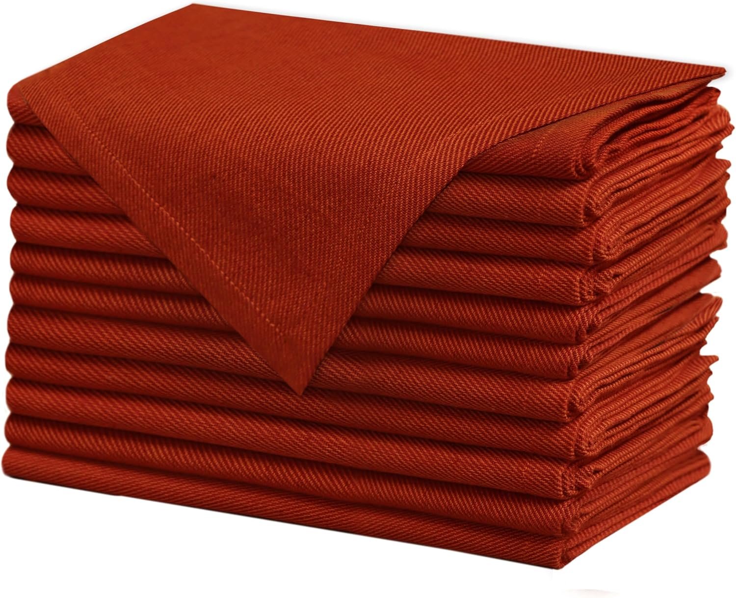 COTTON CRAFT Thanksgiving Cloth Napkins – Set of 12 Soft 100% Cotton Napkin | Terracotta 17×17 inch Washable Reusable Napkins – Everyday Dinner Napkins – Fall Halloween Xmas Holiday Party Table Napkin