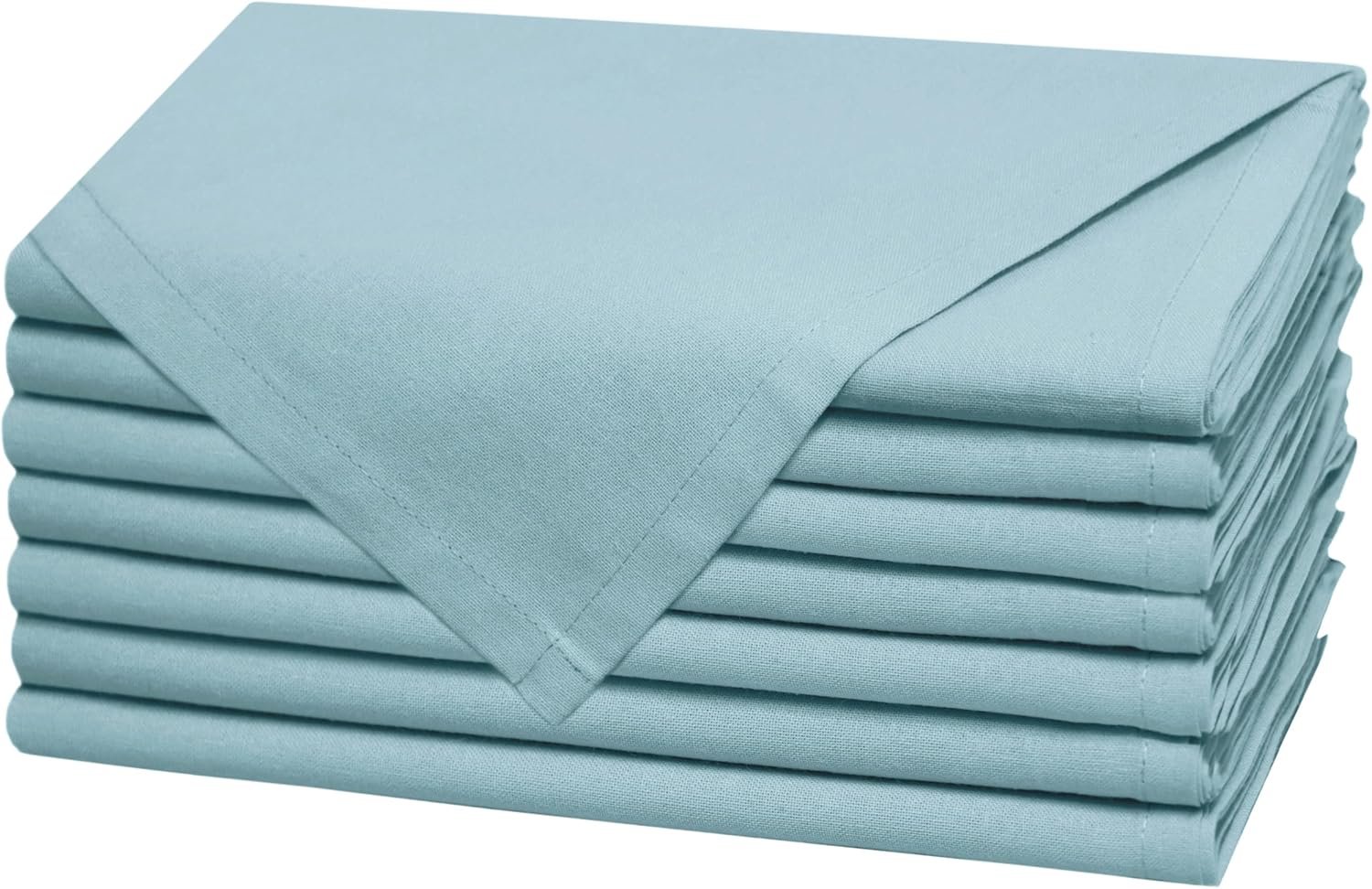 COTTON CRAFT Cloth Napkins – Set of 8 Soft 100% Cotton Reusable Napkins | 17×17 inch Serenity Blue Easter Lunch Brunch Dinner Napkins – St Patricks Spring Summer Machine Washable Tablescape Décor
