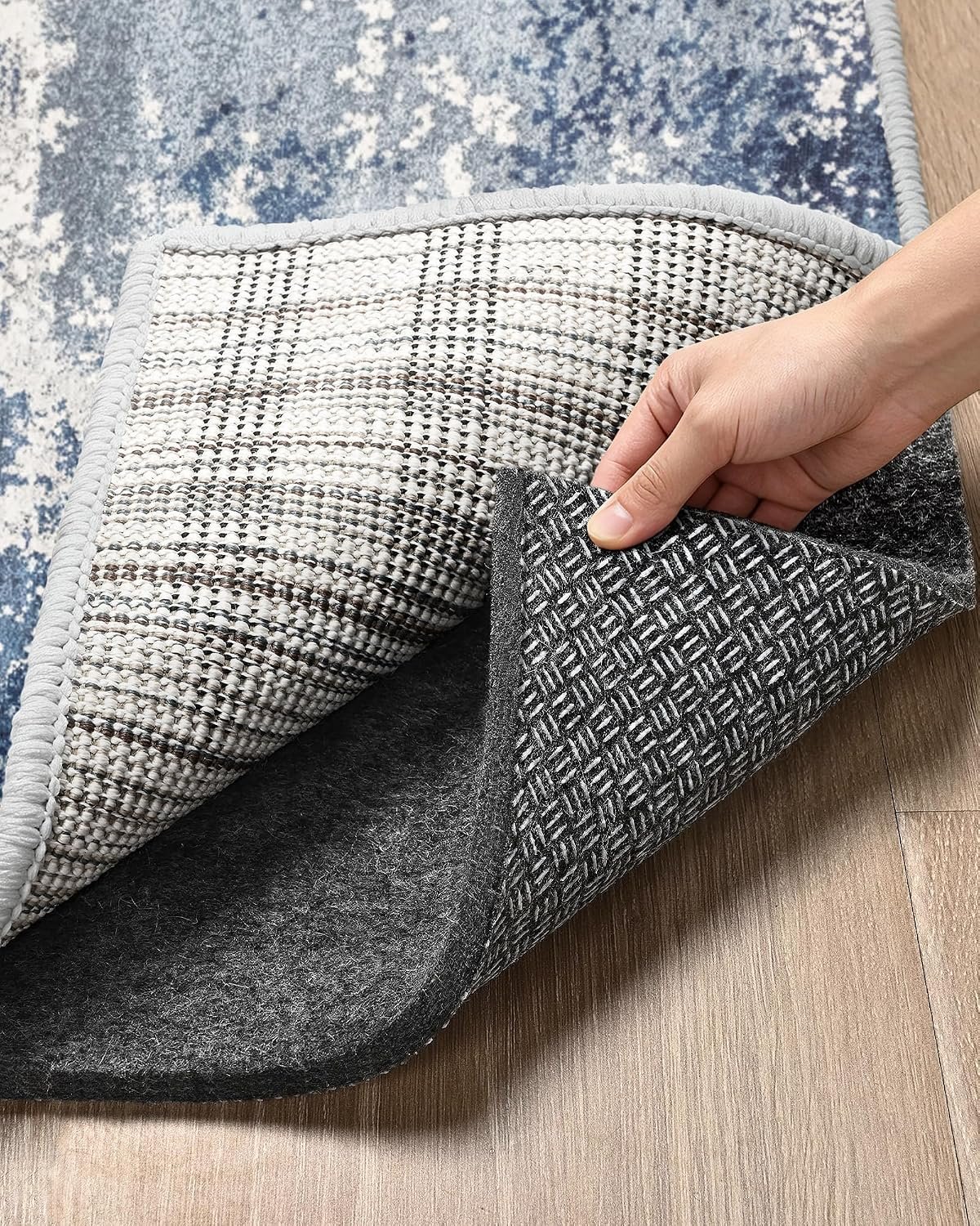 5×7 Non Slip Rug Pad Gripper Cushioned Carpet Pads | Ideas for Hardwood Floors, Thick Felt Liner with Silicone Backing, Under Area Rugs Anti Skid Mat Keep Rugs in Place and Safe