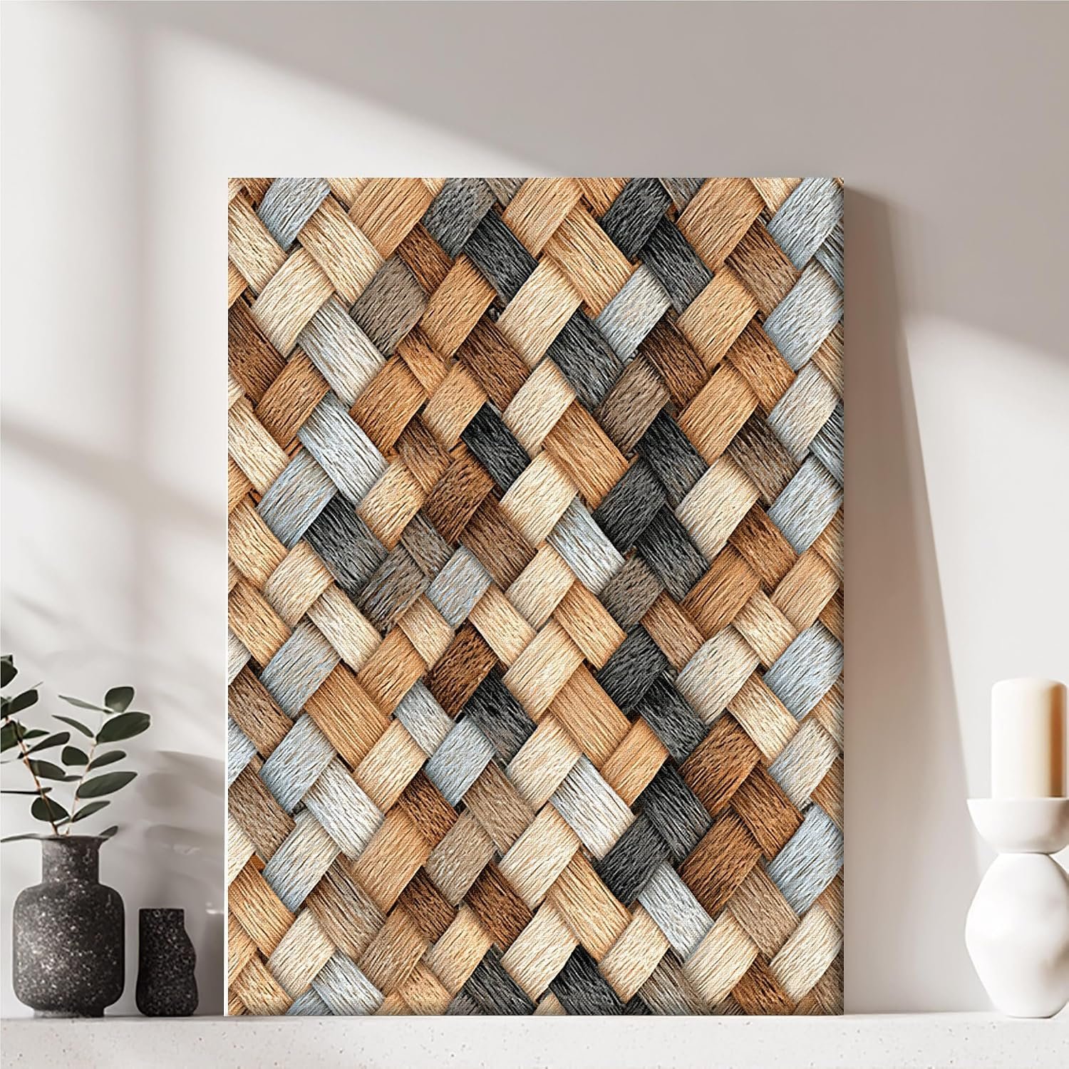 Framed Canvas Wall Art Print, Modern Ready to Hang Home Decor Abstract, Wall Hanging Decor Painting Poster Artwork for Living Room, Bedroom, Bathroom, Gift, Home Decoration 7.8 x 11 Inch D69