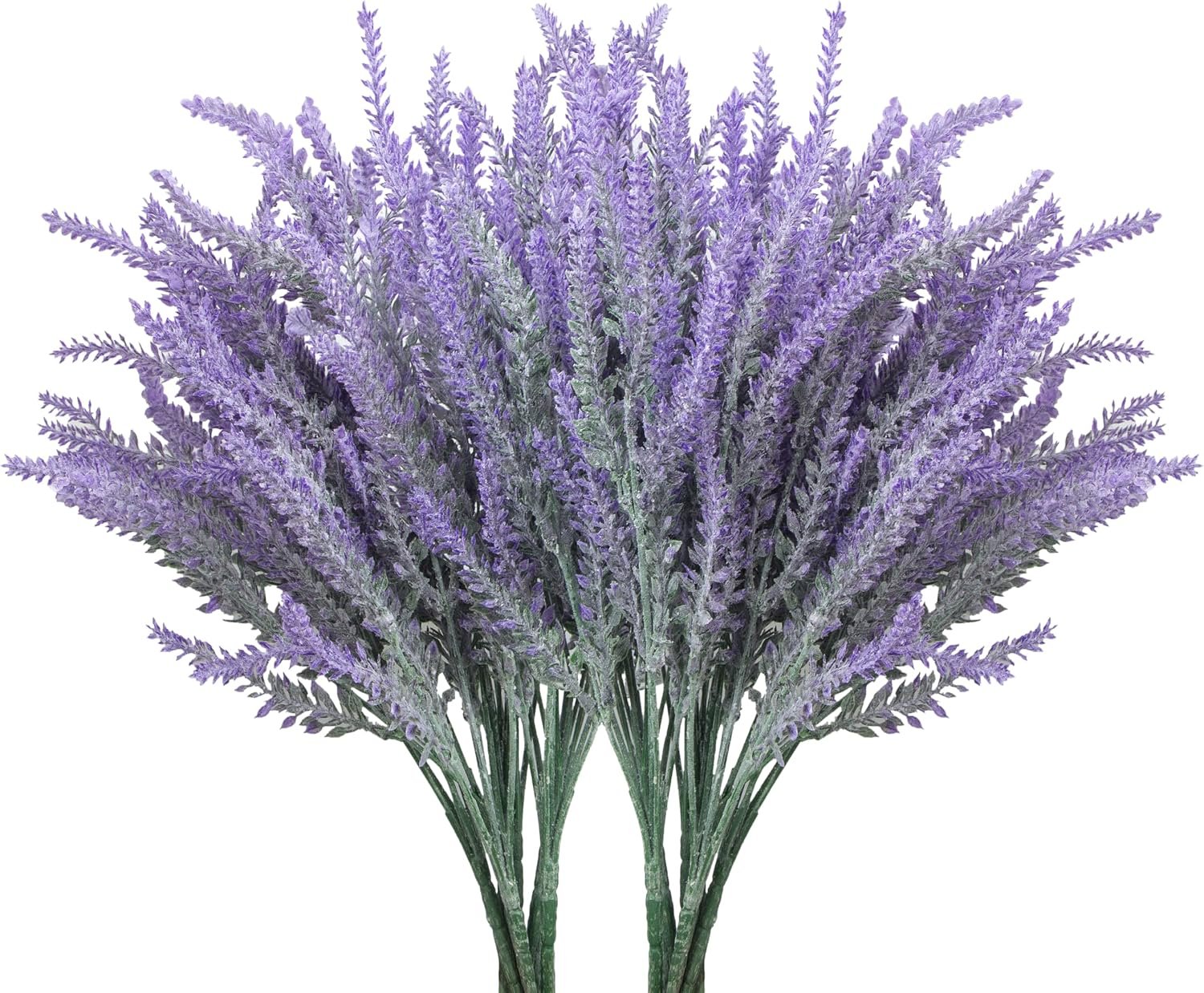 10 Bundles Fake Flowers Artificial Lavender Plants, Purple | Faux plastic plants for home wedding kitchen garden patio porch window box office table centerpieces indoor outdoor decor