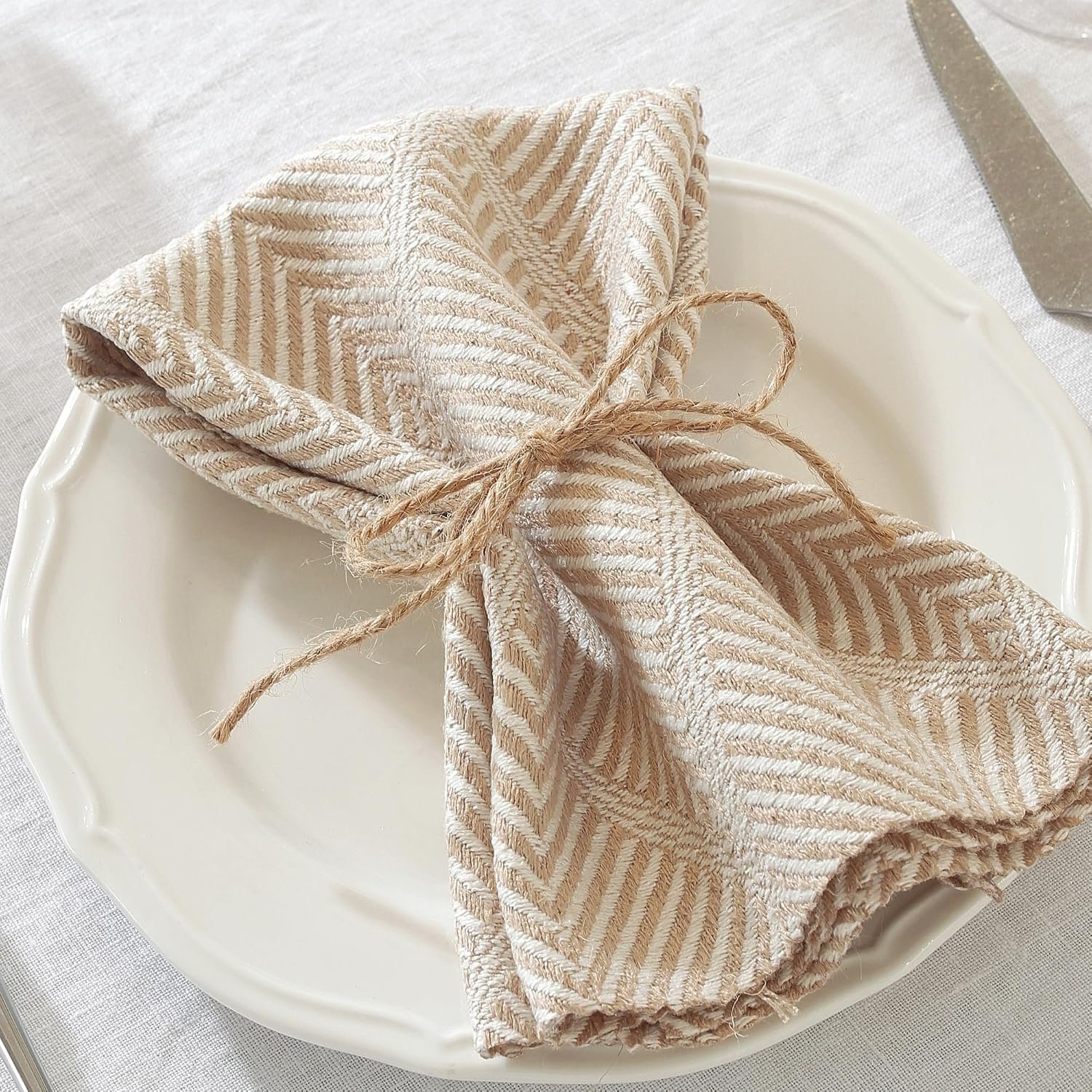 17×17 Green Icelandic Cloth Napkins Set of 6 Washable Reusable | Refresh your table aesthetic. These 17×17 washable green Icelandic pattern napkins add a textured, natural feel.