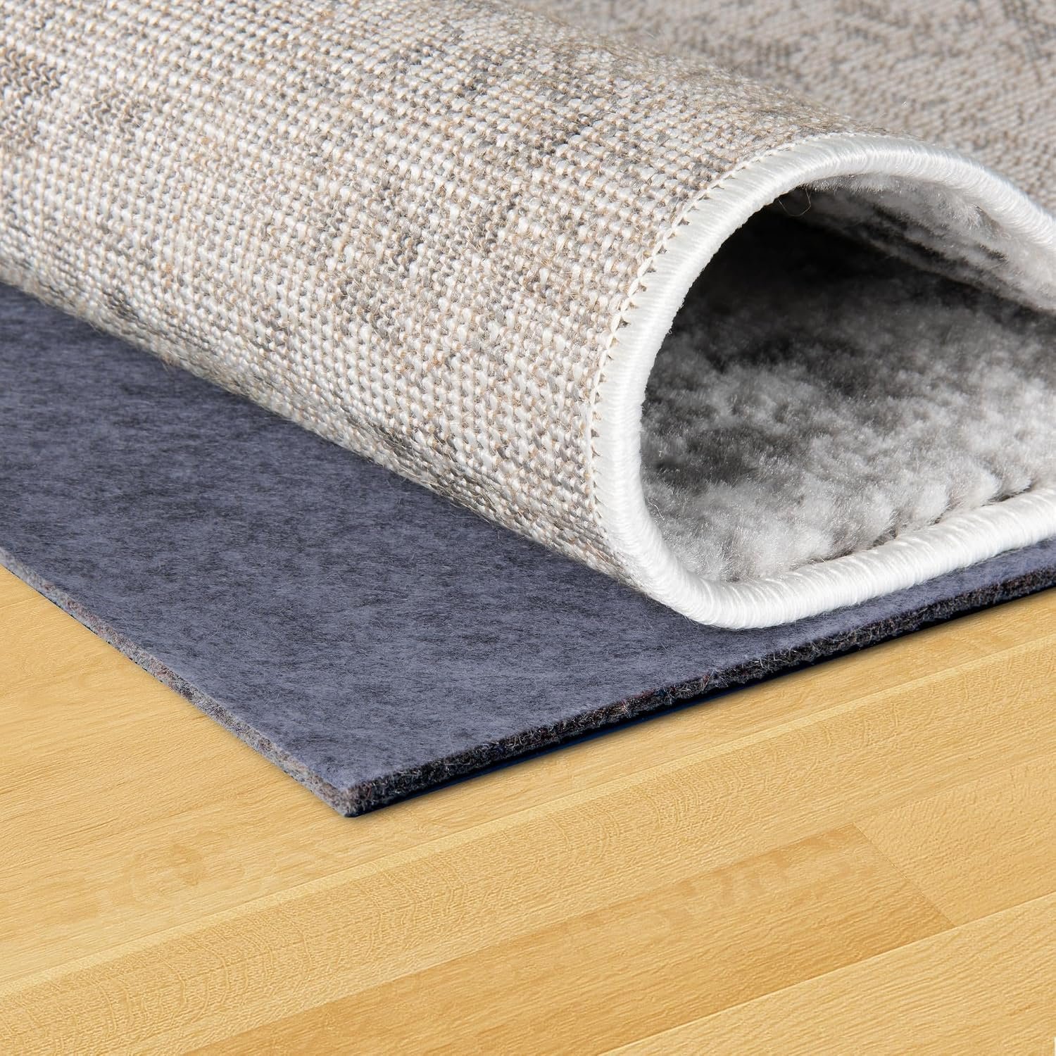 Unique Loom Uni-Luxe Dual Surface Felt and Rubber Non-Slip Rug Pad 1/4″ Thick (5’x 8′ Oval)