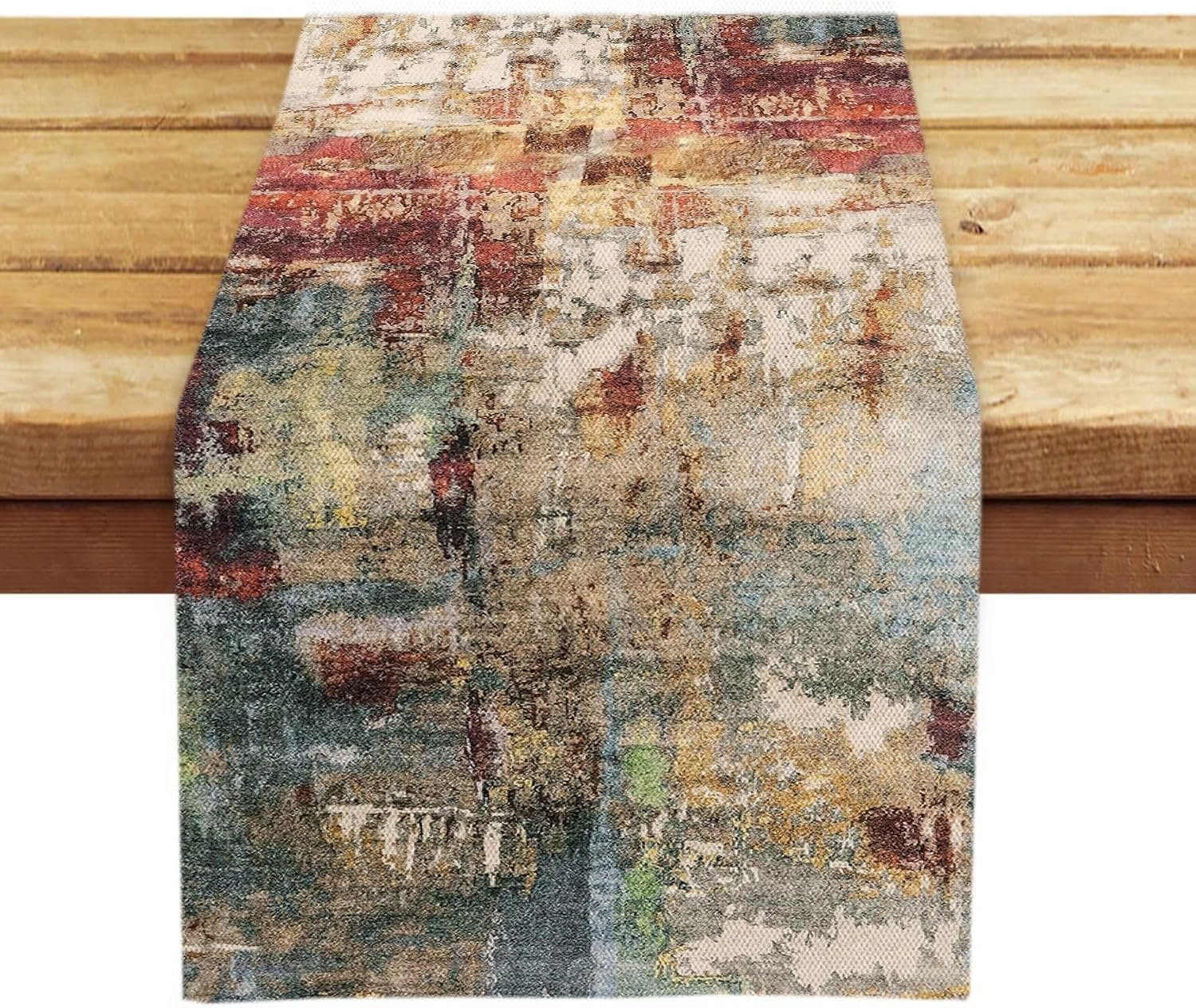 OYIMUA Colorful Boho Table Runner 72 inches Long Outdoor Rust | Modern Runners for Tables,Rustic Dresser Runner,for Coffee Dining Room Table,Spring Summer Fall Decor