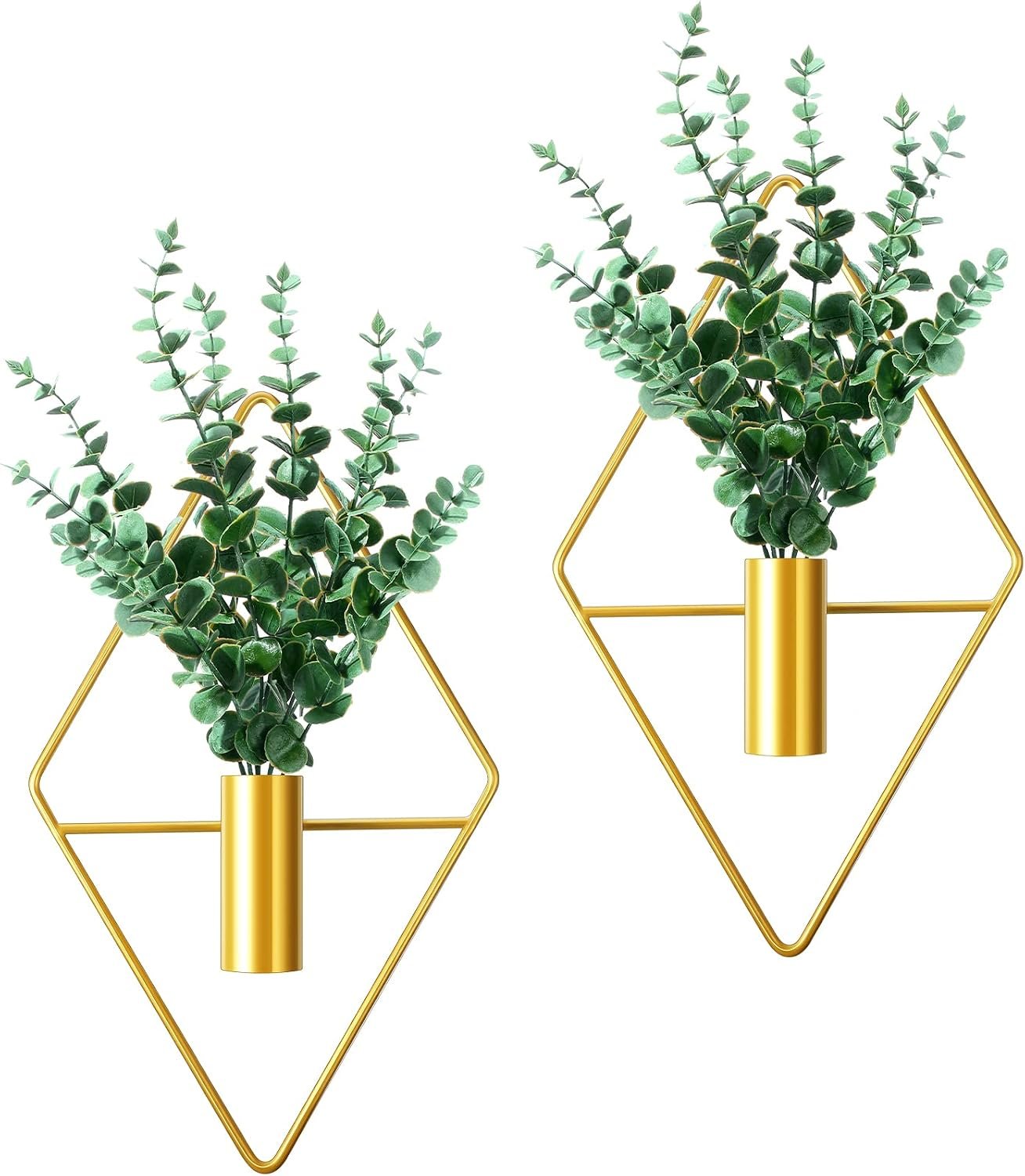 Canlierr 4 Pcs Hanging Plants Wall Decor, Eucalyptus, Gold