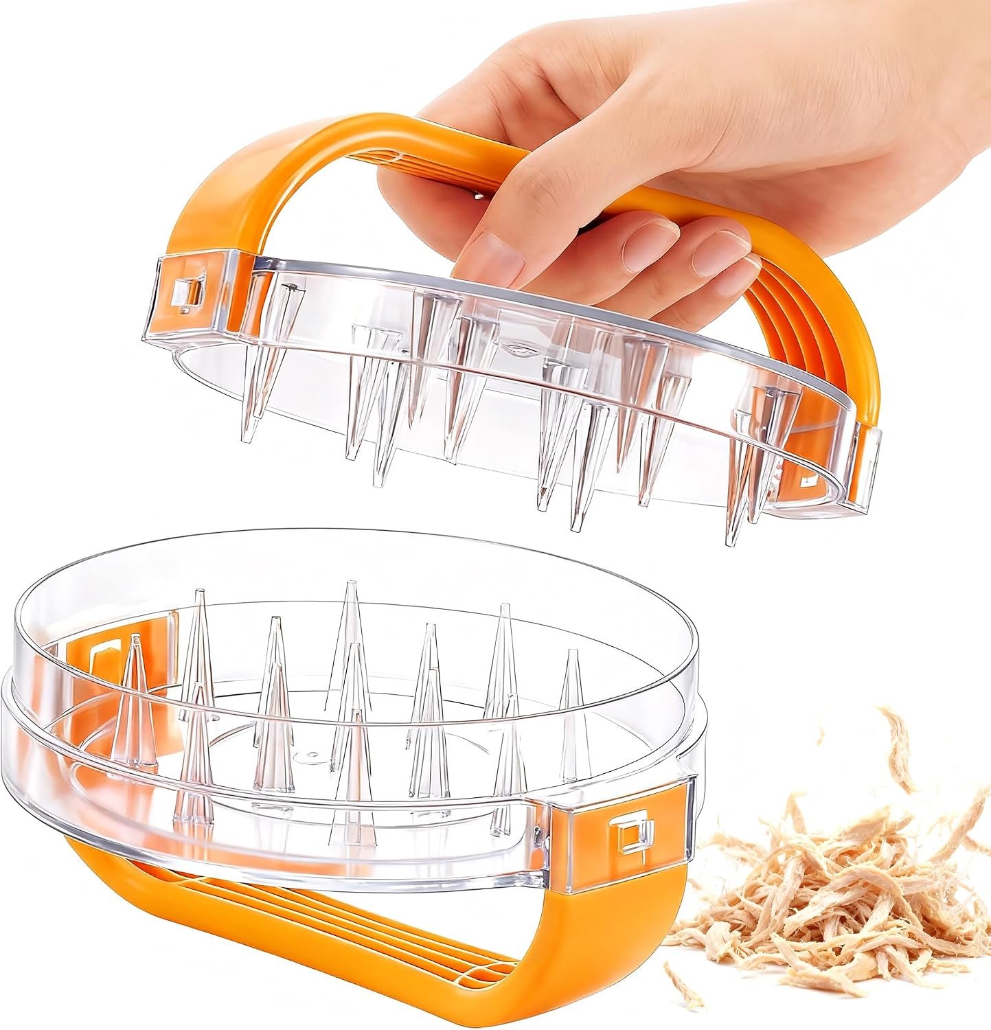 NonSlip Chicken Shredder Tool Twist, Clear Meat Shredder